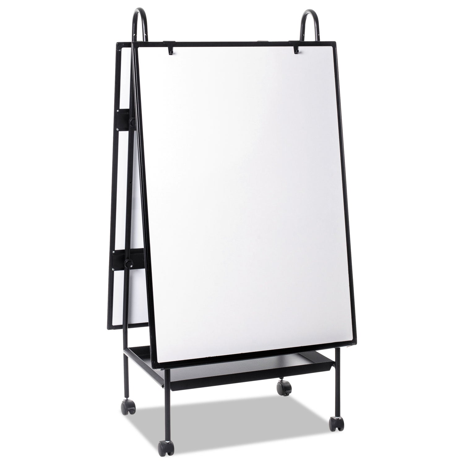 MasterVision® Creation Station Dry Erase Board, 29.5" x 74.88", White Surface, Black Metal Frame