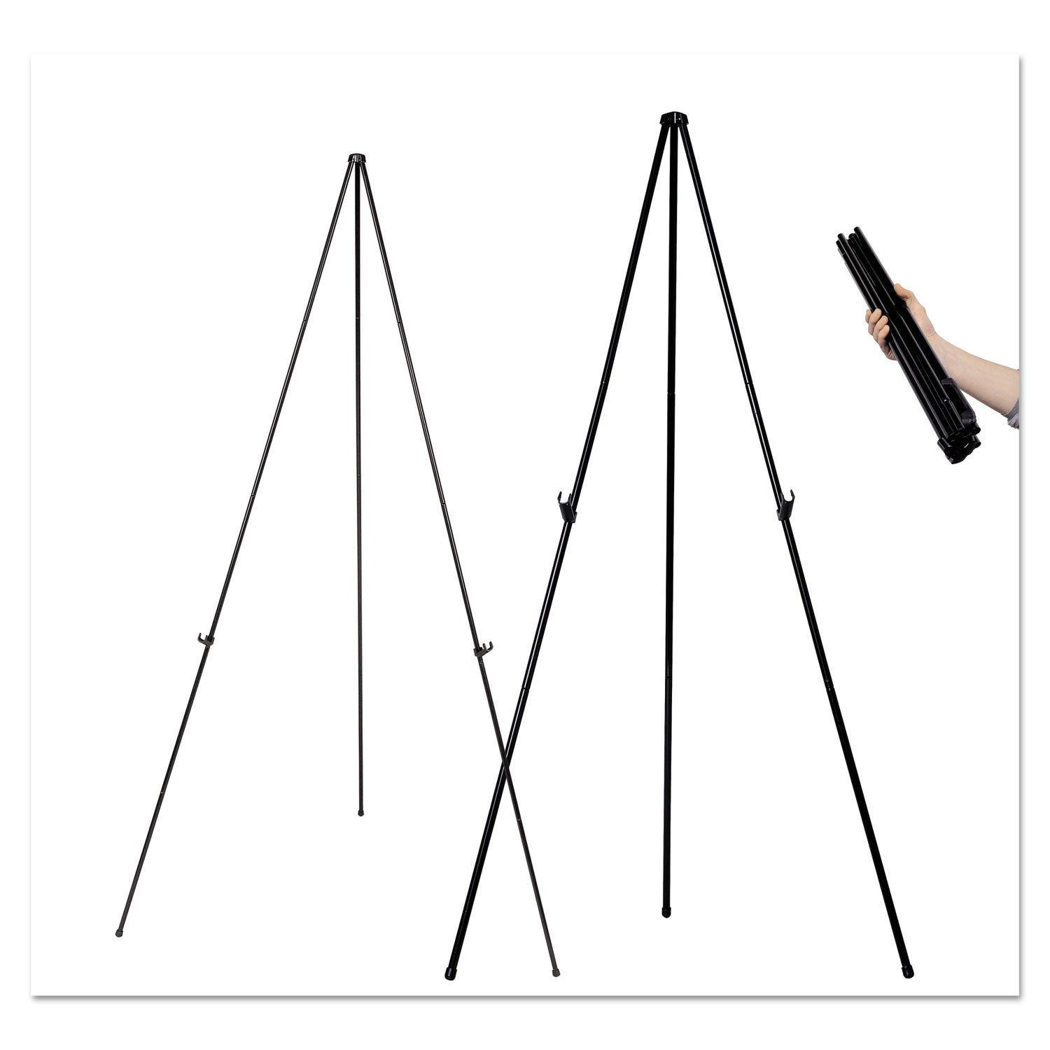 MasterVision® Instant Easel, 61.5" High, Black, Steel, Lightweight