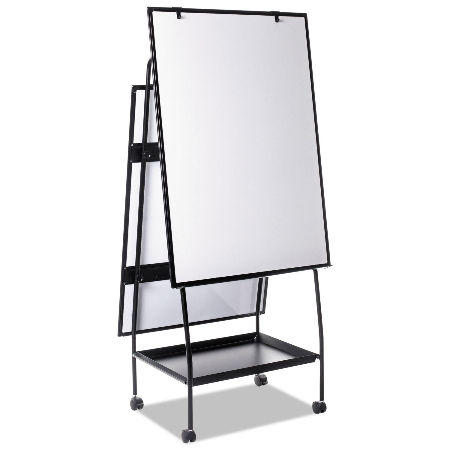 MasterVision® Creation Station Dry Erase Board, 29.5" x 74.88", White Surface, Black Metal Frame