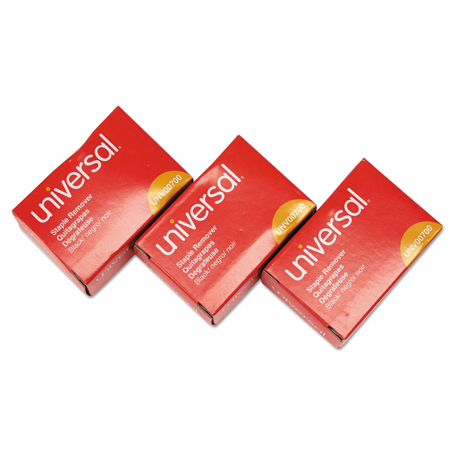 Universal® Jaw Style Staple Remover, Black, 3/pack