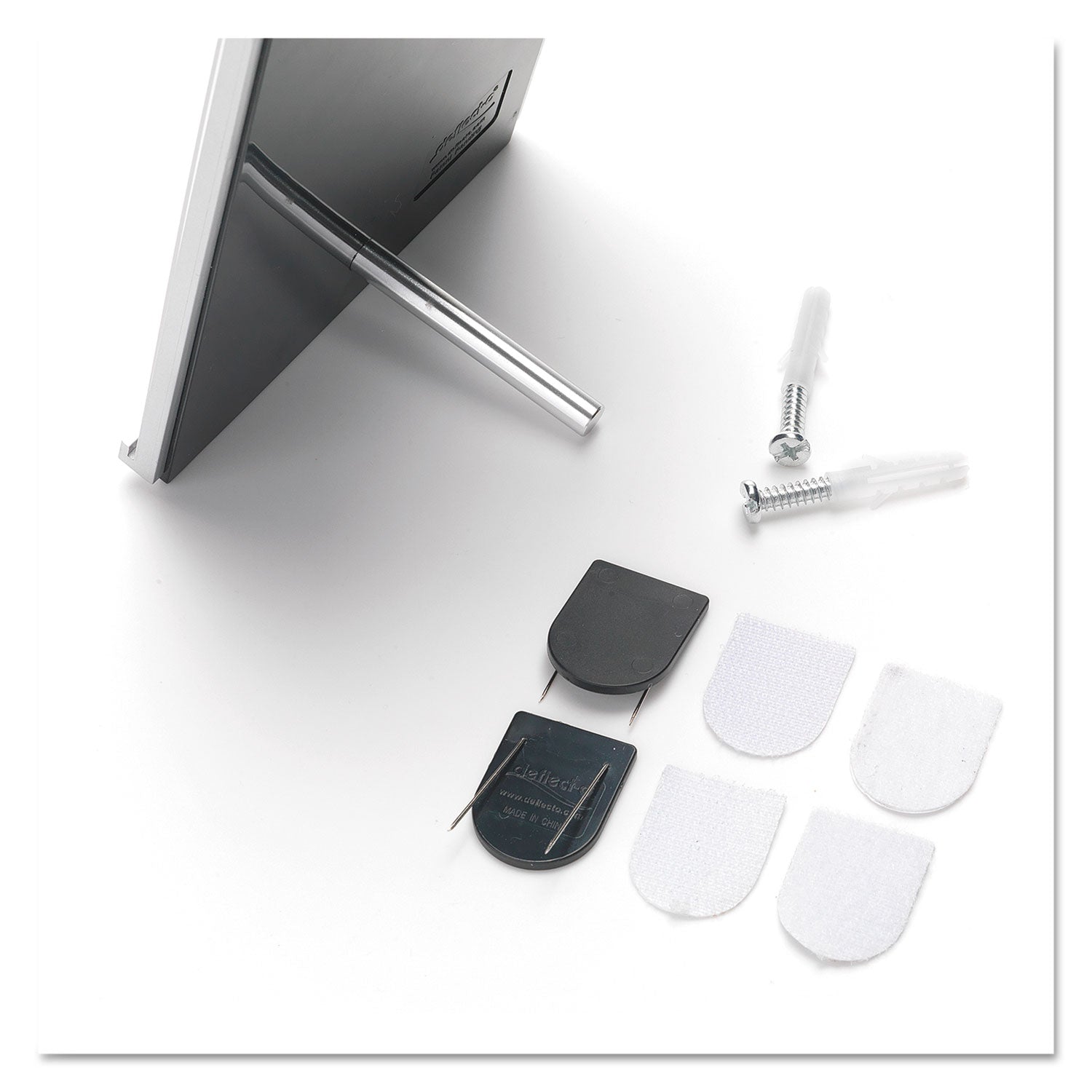 deflecto® Interior Image Anti-Glare Sign Holder, Landscape, 8.5 X 2 Insert, Black/silver