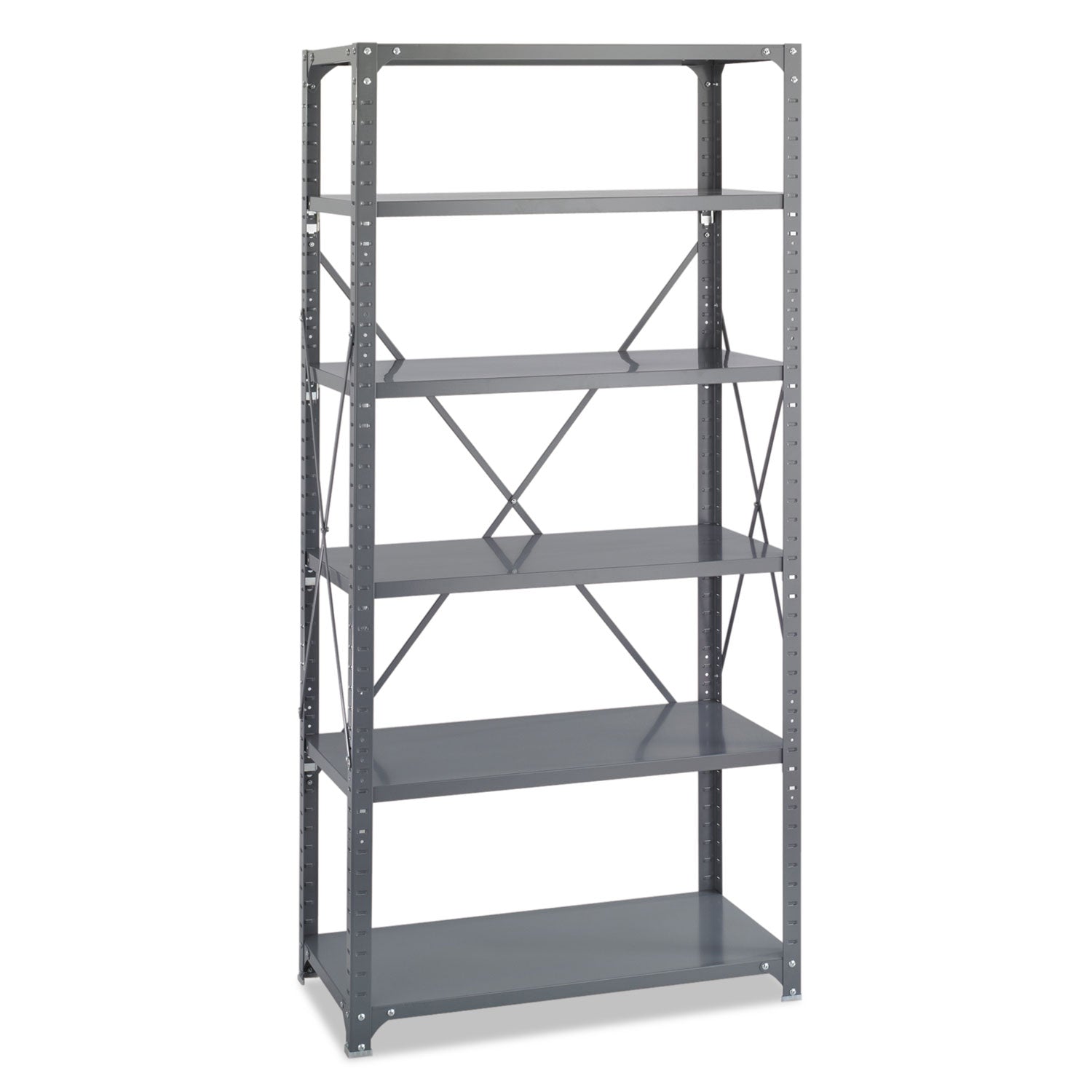 Safco® Commercial Steel Shelving Unit, Six-Shelf, 36w X 18d X 75h, Dark Gray