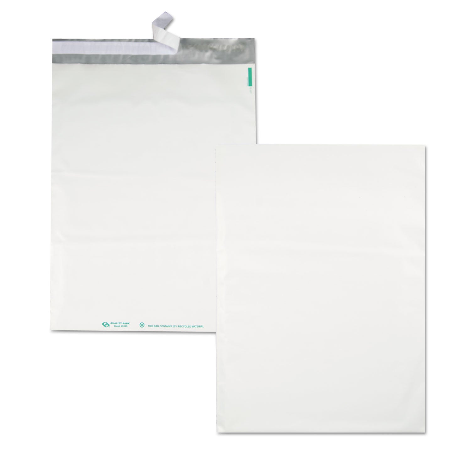 Quality Park™ Redi-Strip Poly Mailer, #6, Square Flap, Redi-Strip Adhesive Closure, 14 x 19, White, 100/Pack