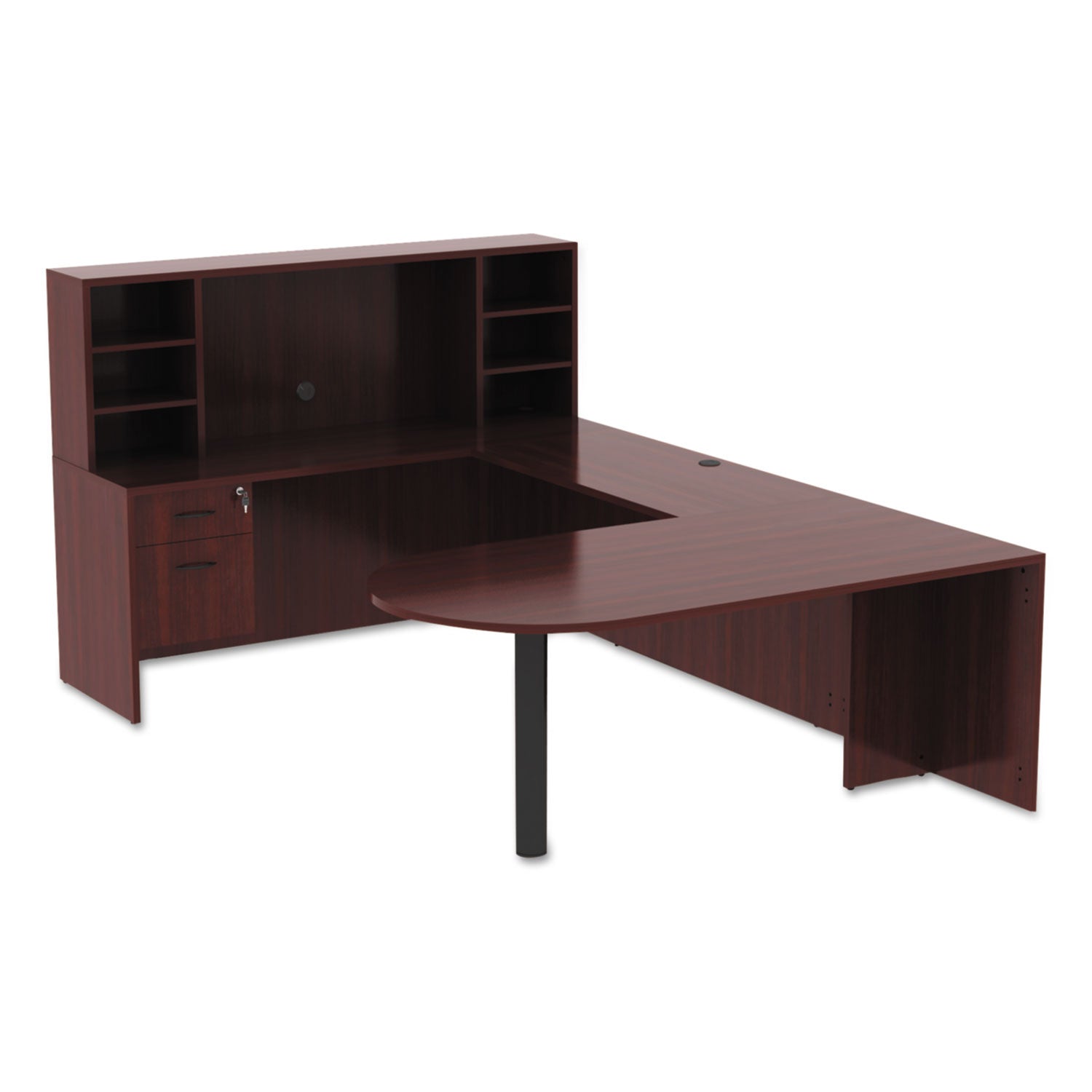 Alera® Alera Valencia Series D-Top Desk, 71" X 35.5" X 29.63", Mahogany