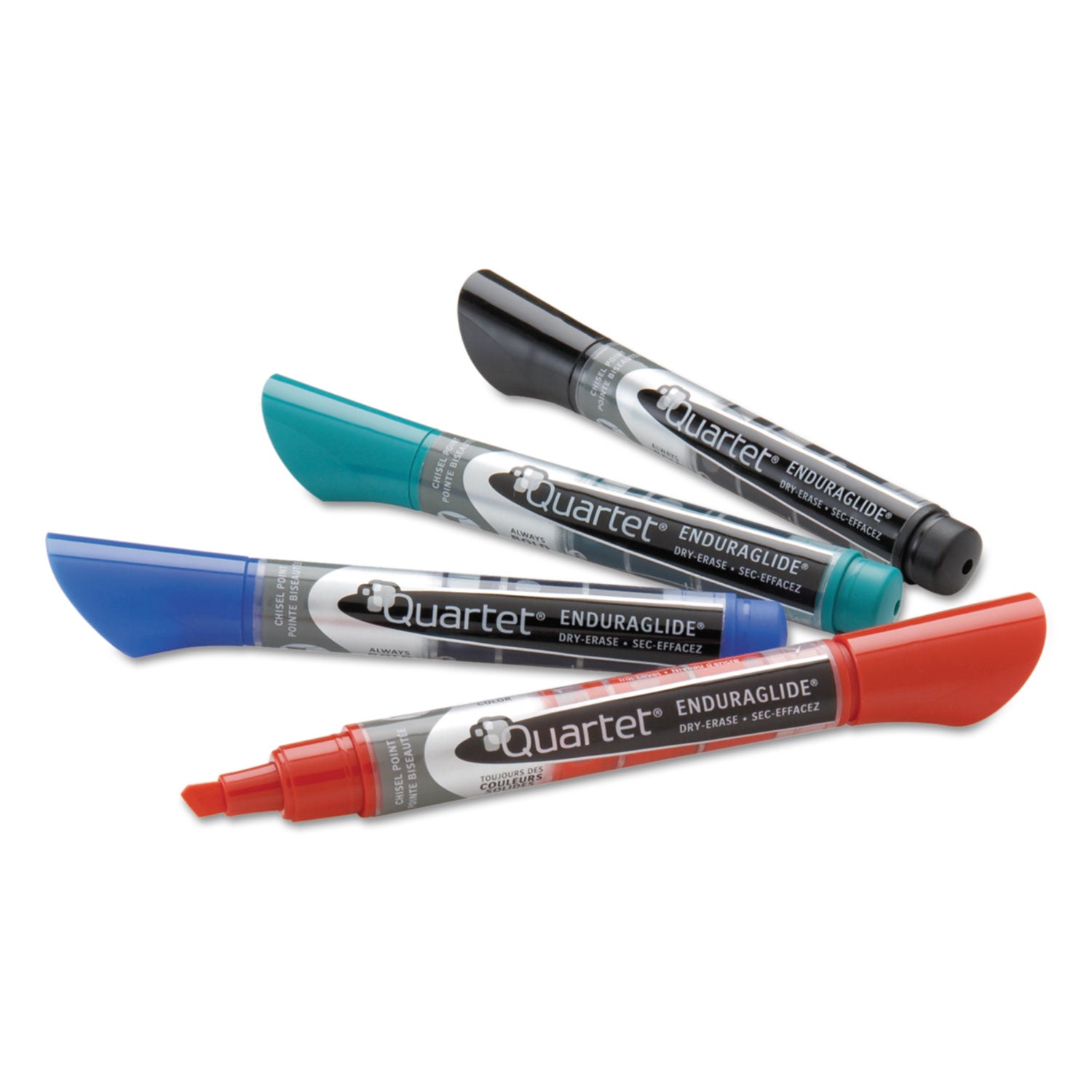 Quartet® Enduraglide Dry Erase Marker, Broad Chisel Tip, Assorted Colors, 4/set