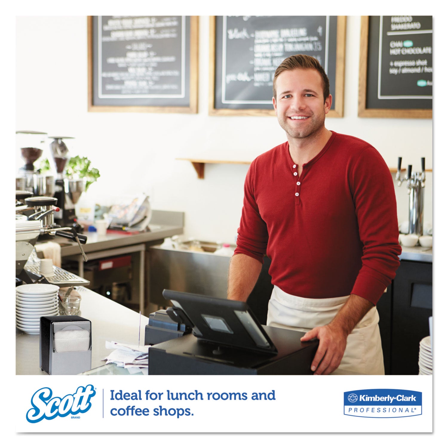 Scott® Low-Fold Dispenser Napkins, 1-Ply, 12" X 7", White, 250/pack, 32 Packs/carton