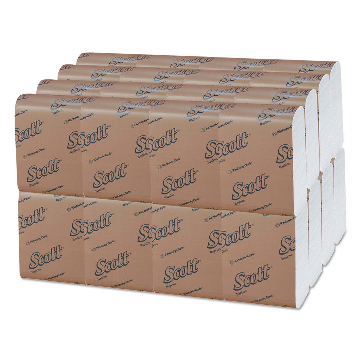 Scott® Low-Fold Dispenser Napkins, 1-Ply, 12" X 7", White, 250/pack, 32 Packs/carton