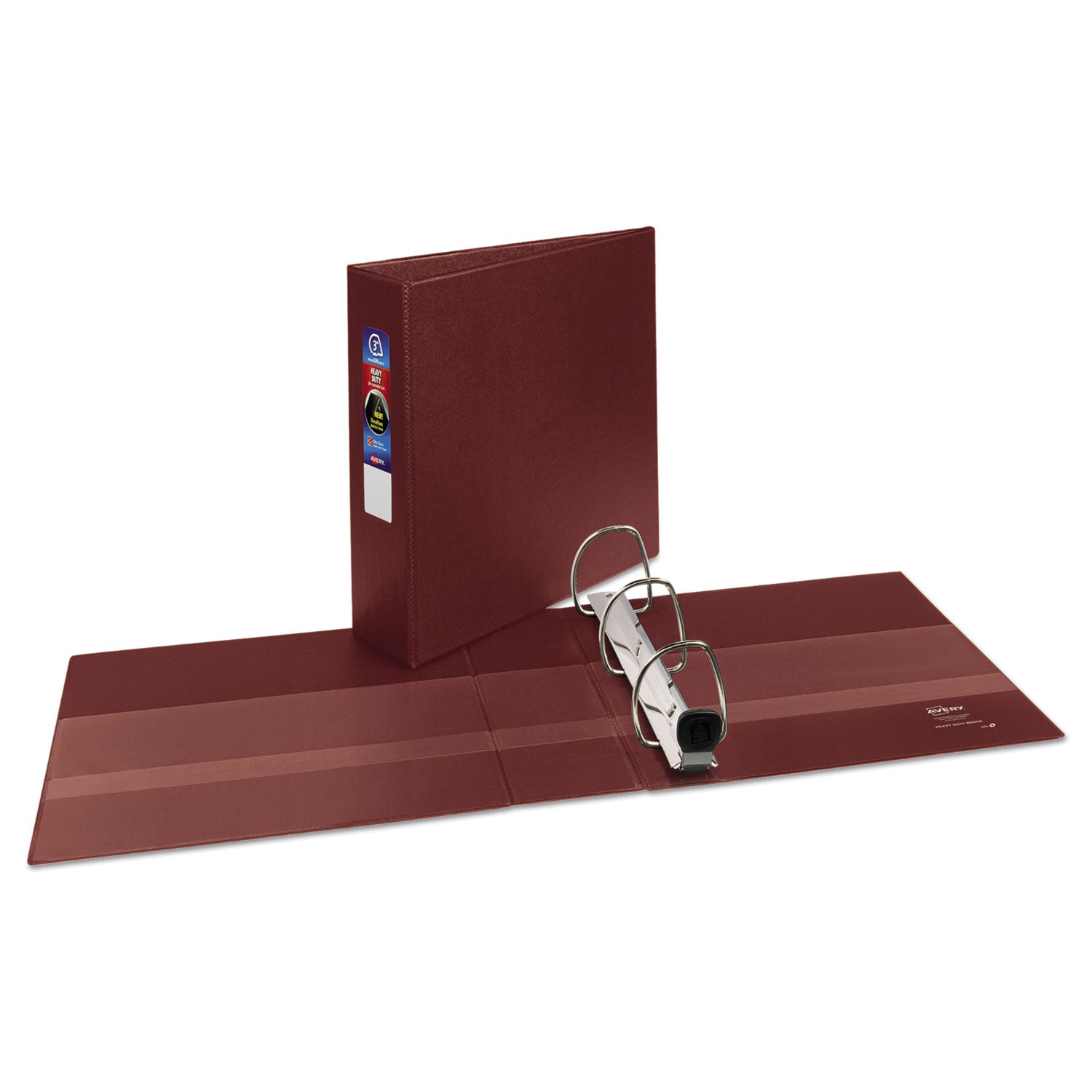 Avery® Heavy-Duty Non-View Binder With Durahinge And Locking One Touch Ezd Rings, 3 Rings, 3" Capacity, 11 X 8.5, Maroon