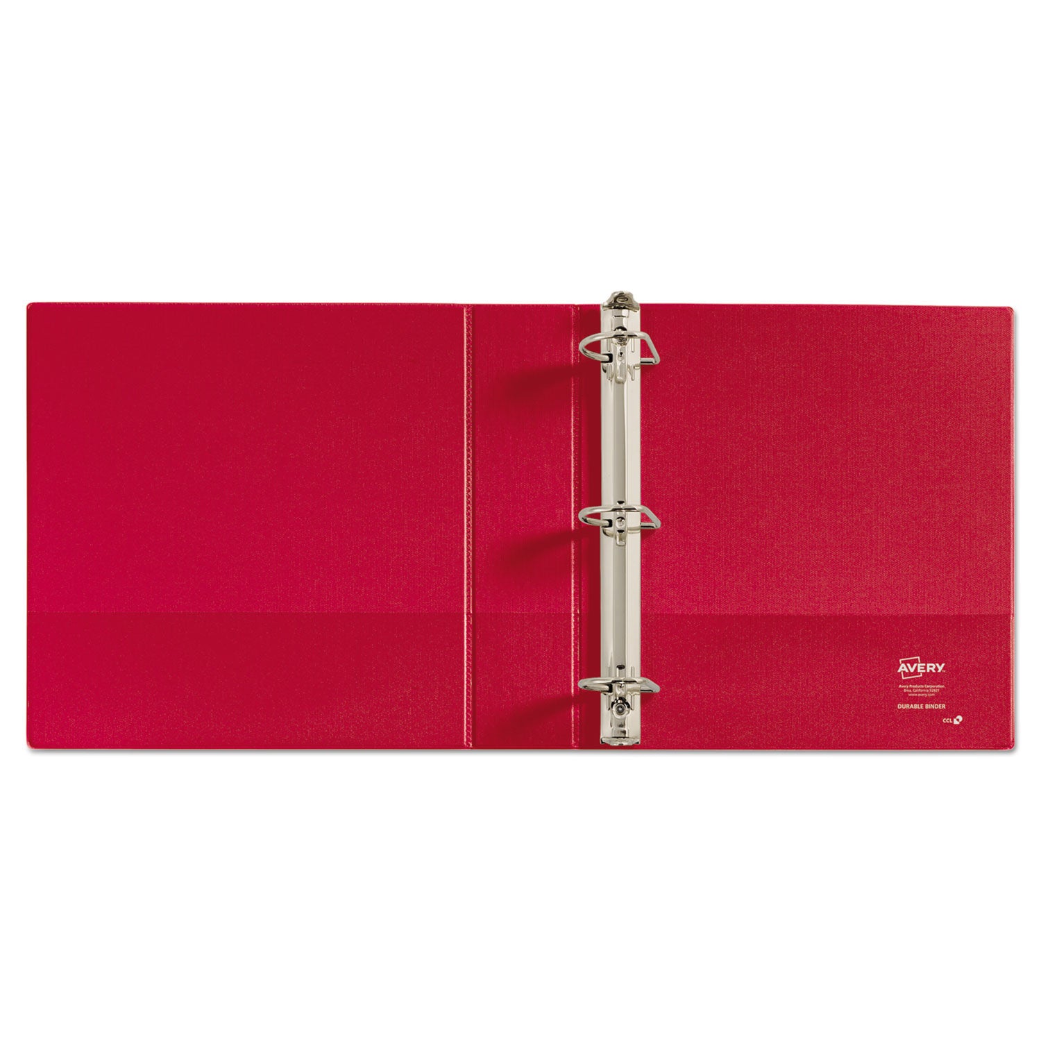 Avery® Durable Non-View Binder With Durahinge And Slant Rings, 3 Rings, 2" Capacity, 11 X 8.5, Red