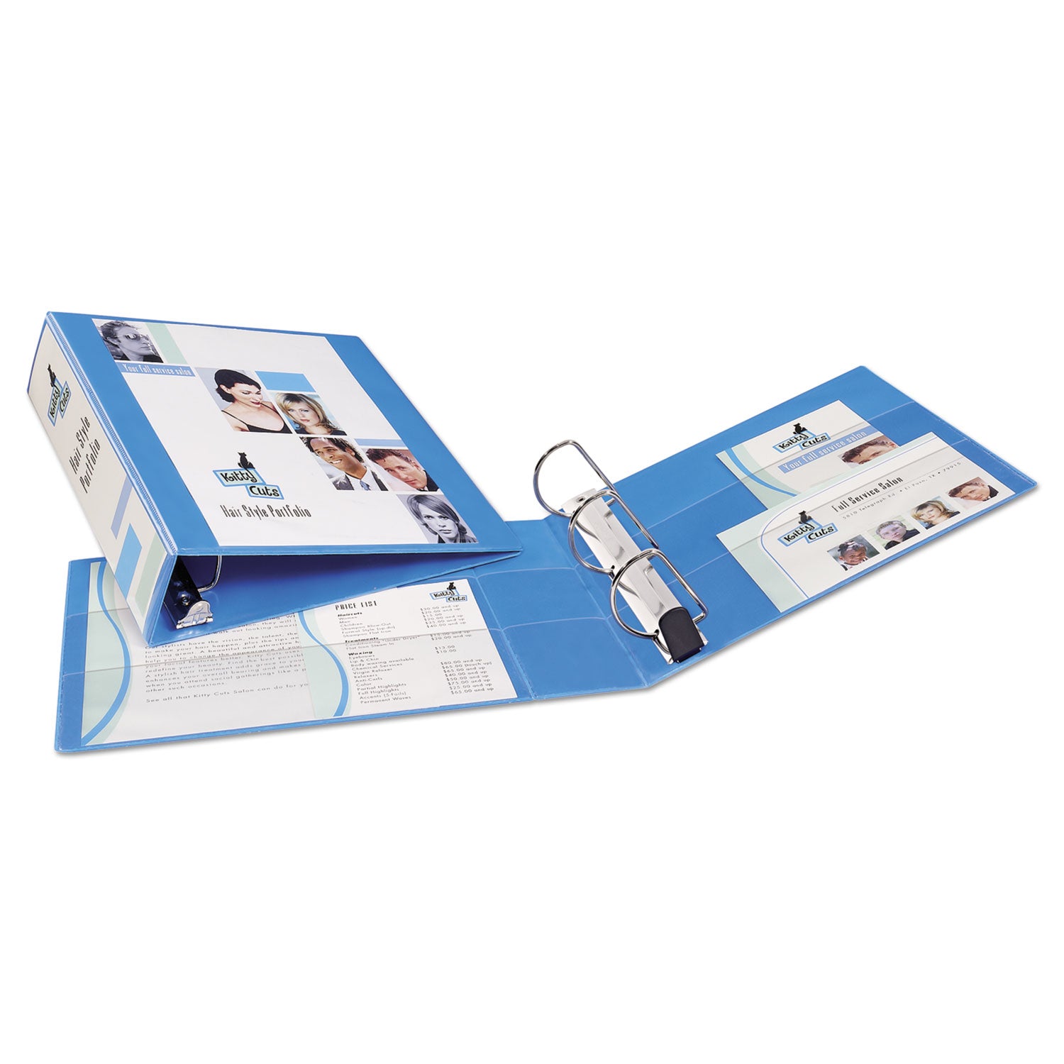 Avery® Heavy-Duty Non Stick View Binder With Durahinge And Slant Rings, 3 Rings, 3" Capacity, 11 X 8.5, Light Blue, (5601)