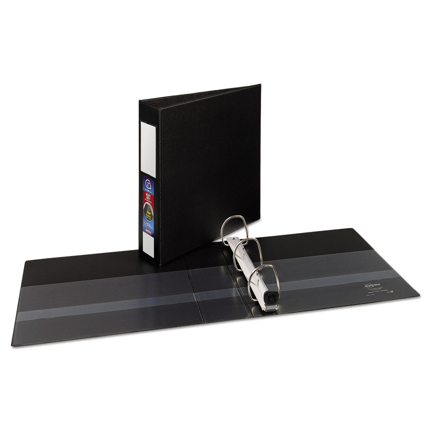 Avery® Heavy-Duty Non-View Binder With Durahinge And One Touch Ezd Rings, 3 Rings, 2" Capacity, 11 X 8.5, Black