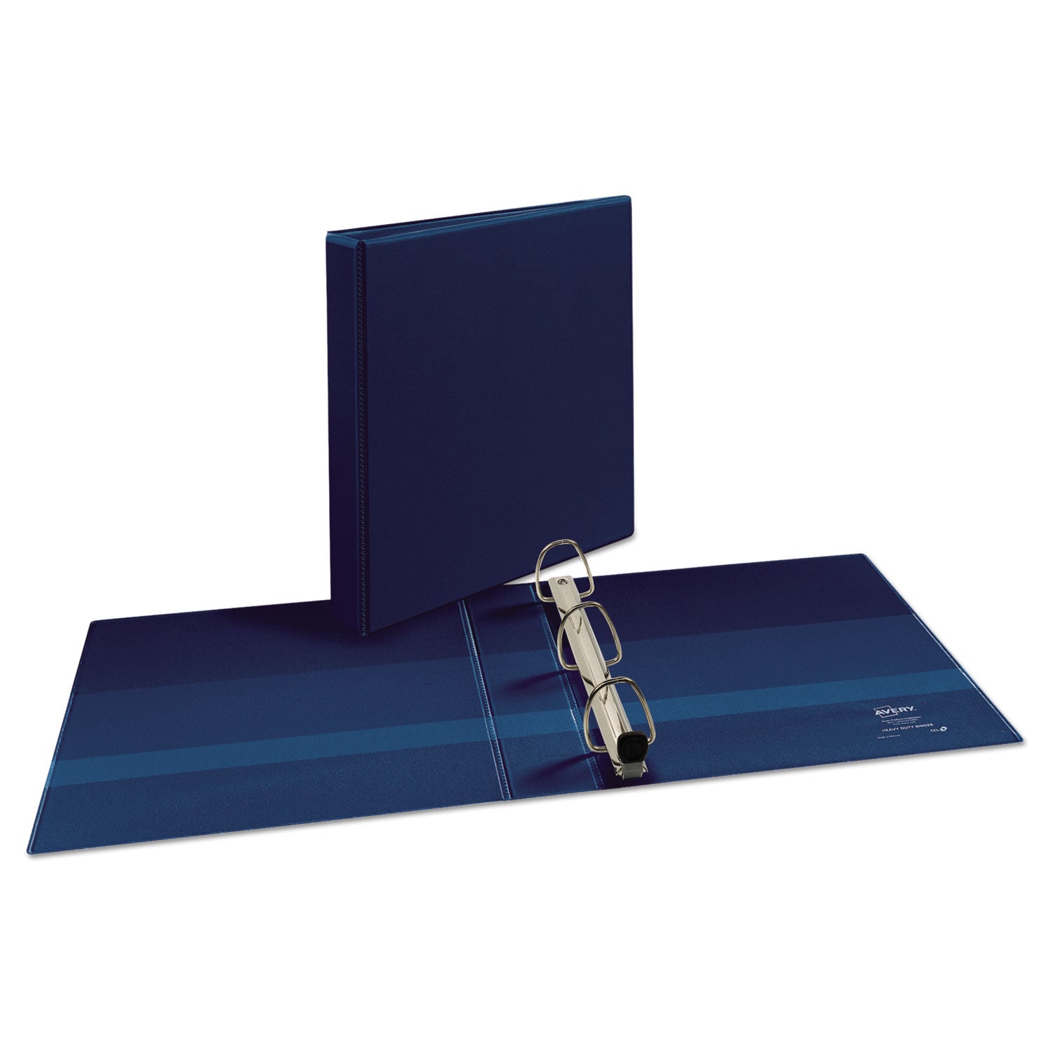 Avery® Heavy-Duty View Binder With Durahinge And One Touch Ezd Rings, 3 Rings, 1.5" Capacity, 11 X 8.5, Navy Blue