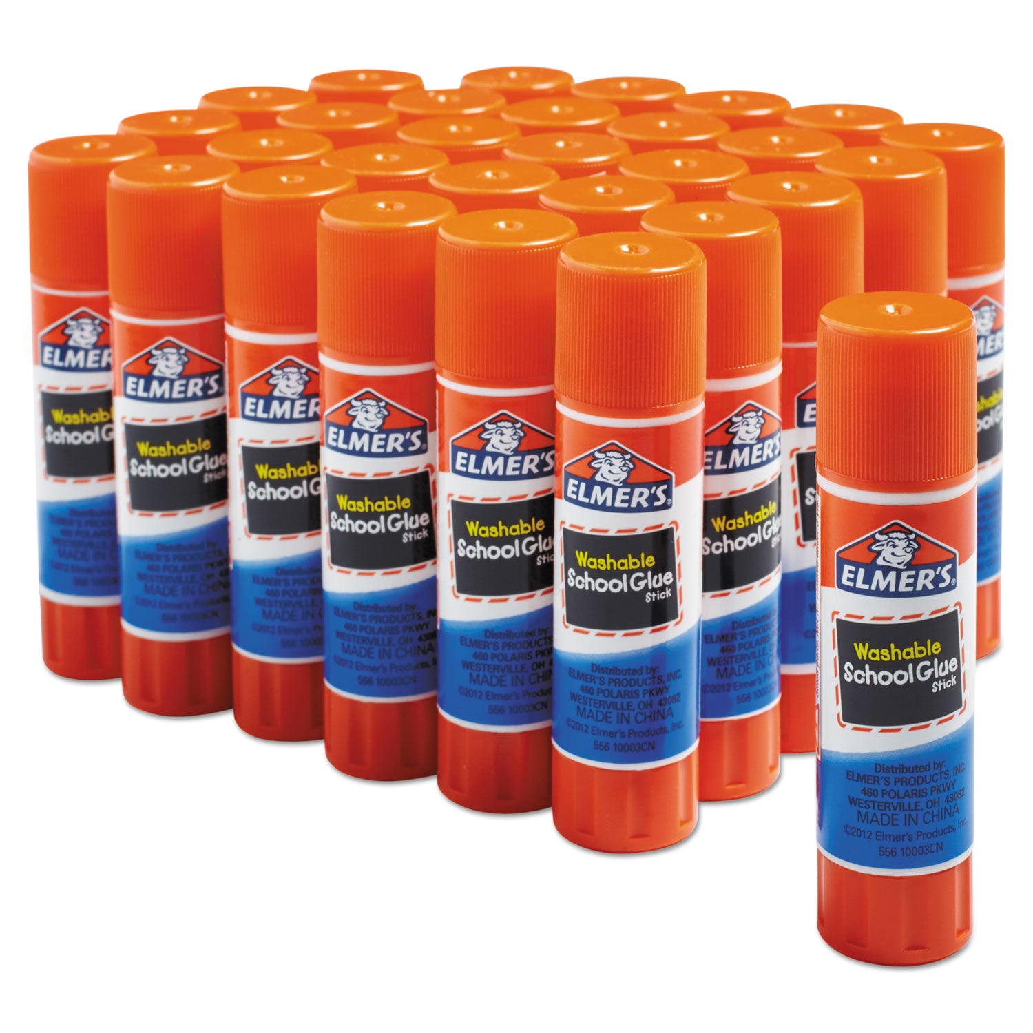 Elmer's® Washable School Glue Sticks, 0.24 Oz, Applies And Dries Clear, 30/box