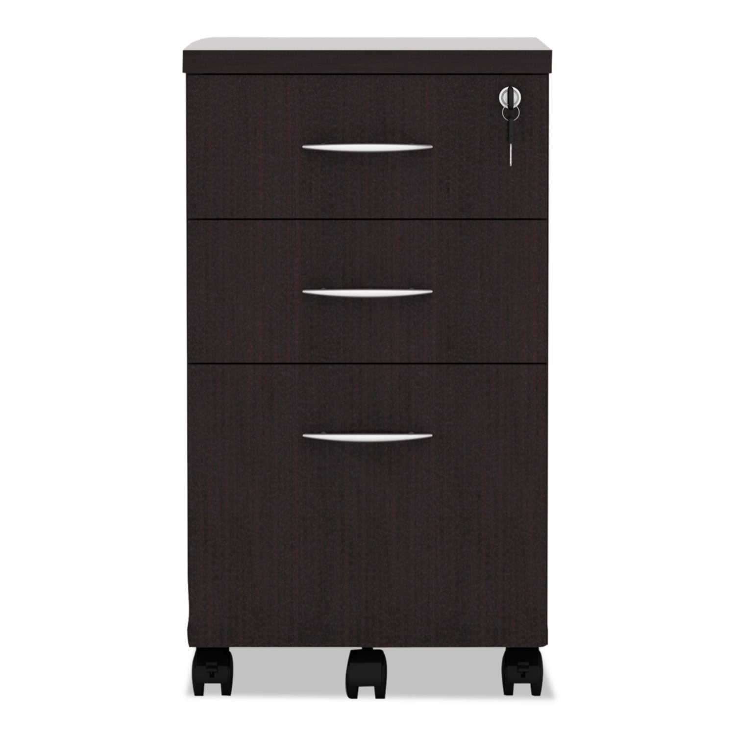 Alera® Alera Valencia Series Mobile Pedestal File, Left/right, 3-Drawer: Box/box/file, Legal/letter, Espresso, 15.88 X 20.5 X 28.38