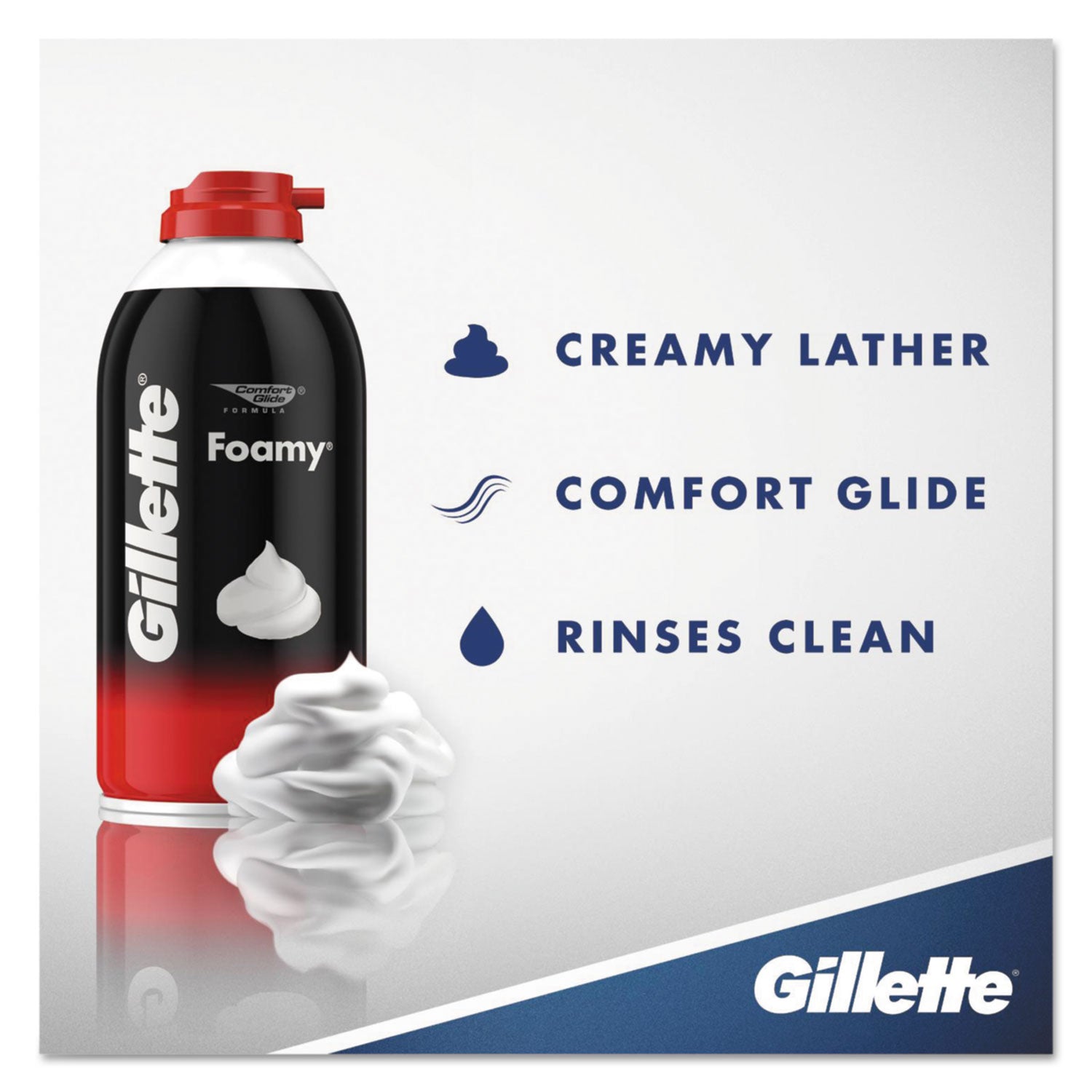 Gillette® Foamy Shave Cream, Original Scent, 2 Oz Aerosol Spray Can, 48/carton