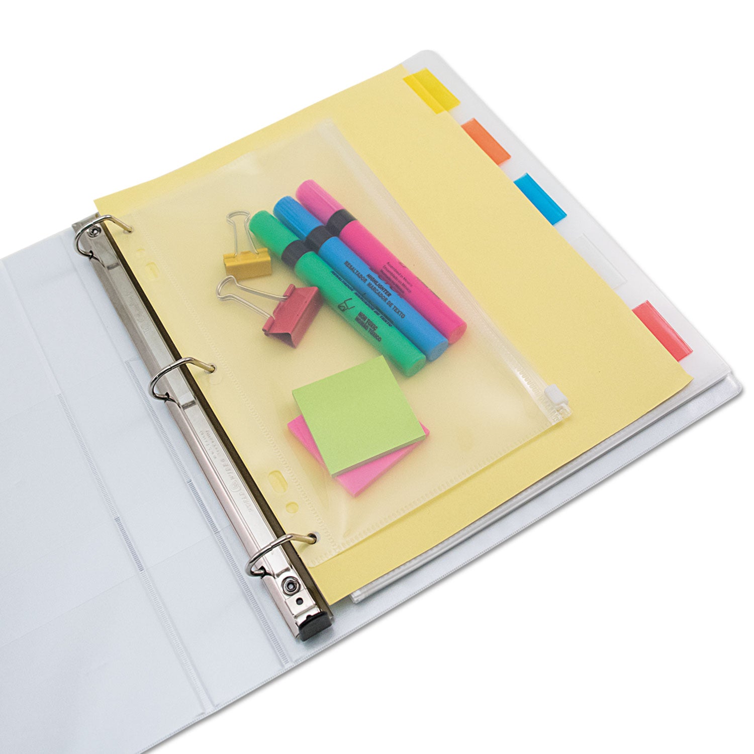 Angler's Zip-All Ring Binder Pocket, 2- to 7-Hole Punched, 6" x 9.5", Clear