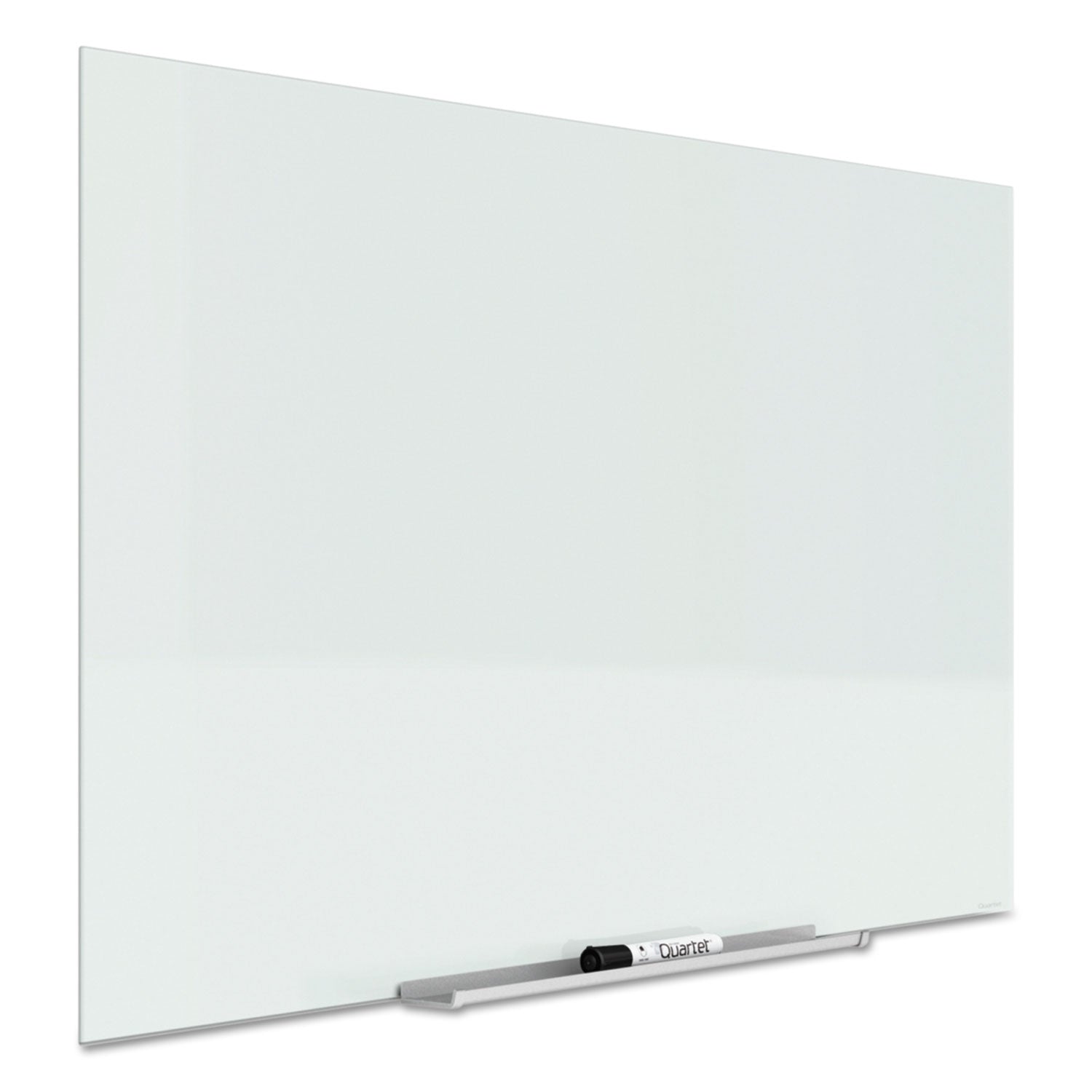 Quartet® InvisaMount Magnetic Glass Marker Board, 85" x 48", White Surface