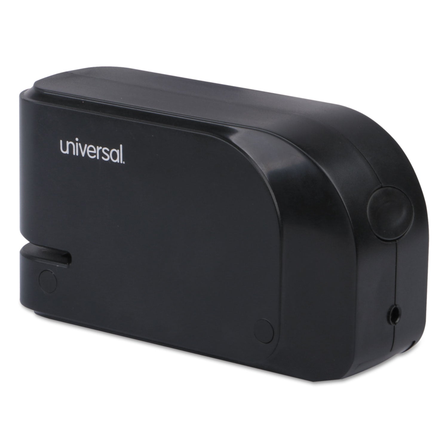 Universal® Half-Strip Electric Stapler With Staple Channel Release Button, 20-Sheet Capacity, Black