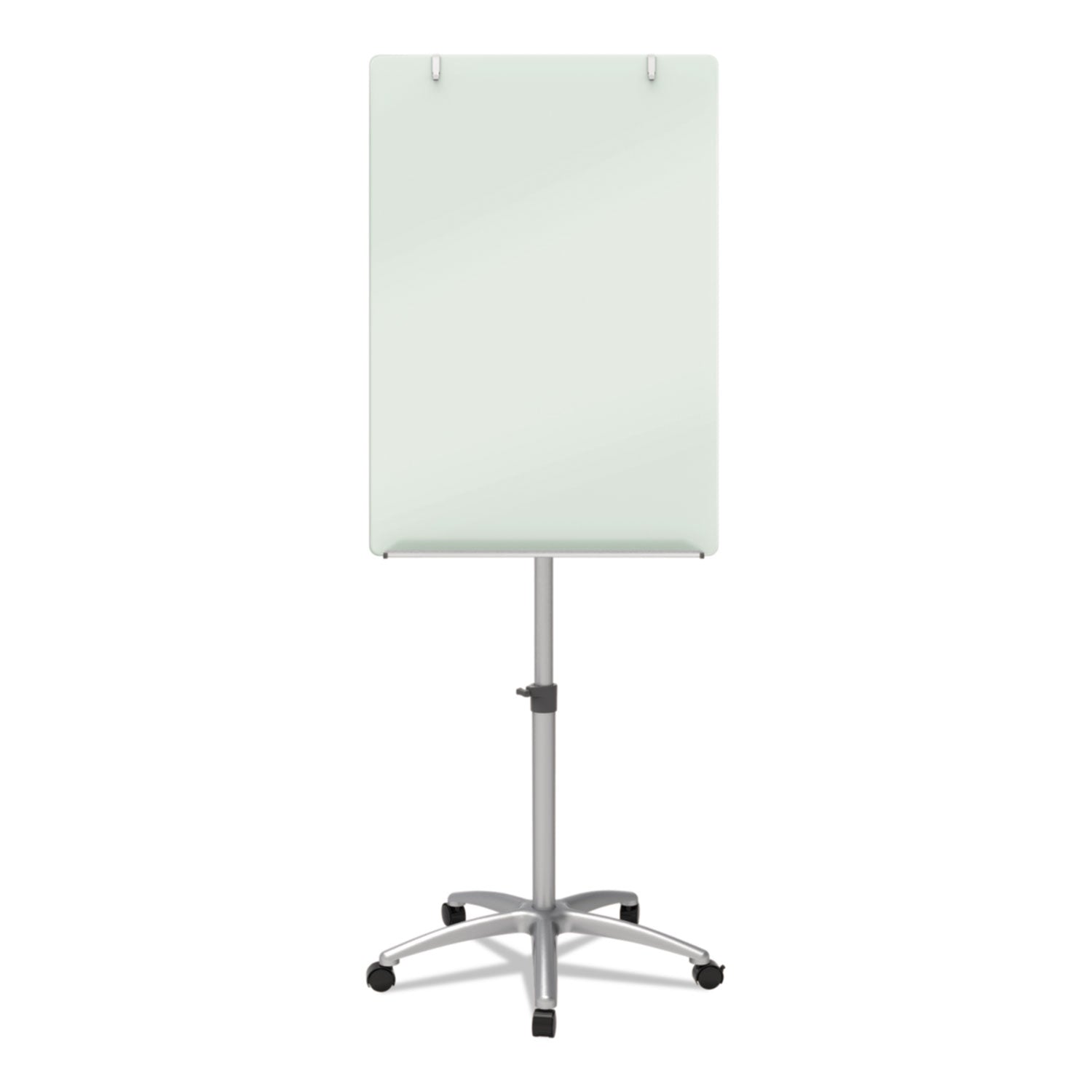 Quartet® Infinity Glass Mobile Presentation Easel, 36" x 24", White Surface, Black/Gray Metal/Plastic Frame