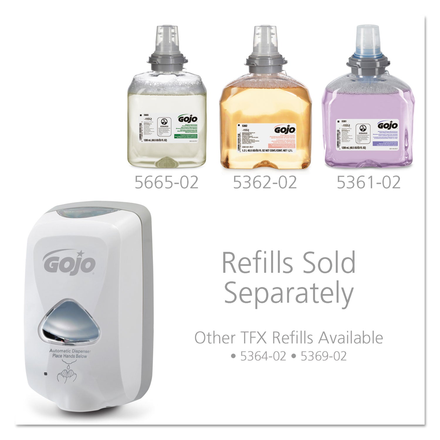GOJO® Tfx Touch-Free Automatic Foam Soap Dispenser, 1,200 Ml, 4.1 X 6 X 10.6, Gray