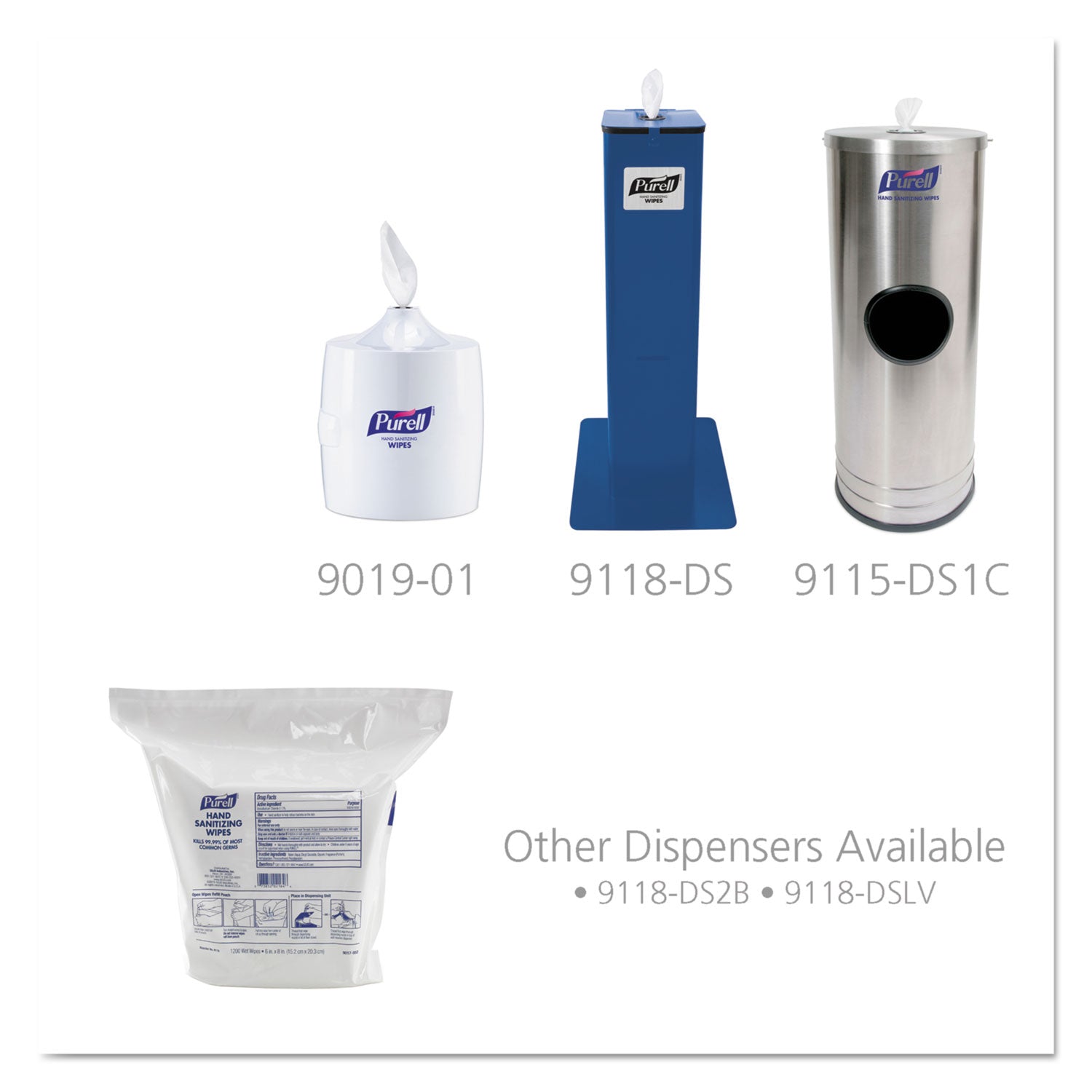 PURELL® Hand Sanitizing Wipes, 6 x 8, Fresh Citrus Scent, White, 1,200/Refill Pouch, 2 Refills/Carton