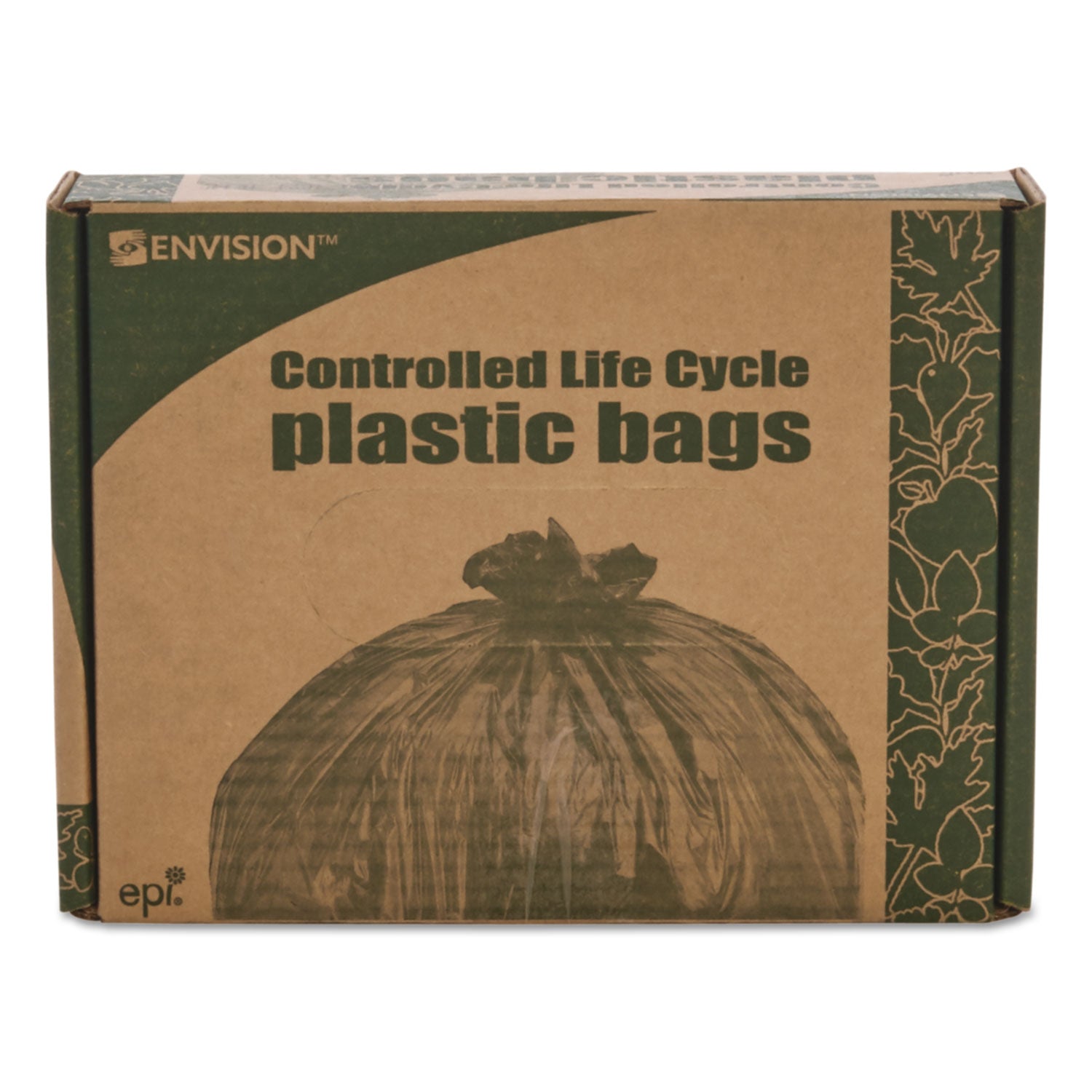 Stout® by Envision™ Controlled Life-Cycle Plastic Trash Bags, 13 Gal, 0.7 Mil, 24" X 30", White, 120/box