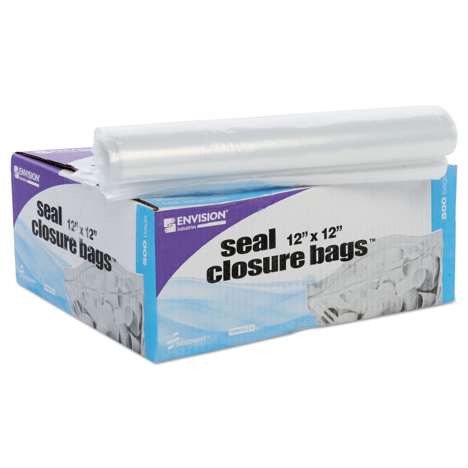 Stout® by Envision™ Seal Closure Bags, 2 Mil, 12" X 12", Clear, 500/carton