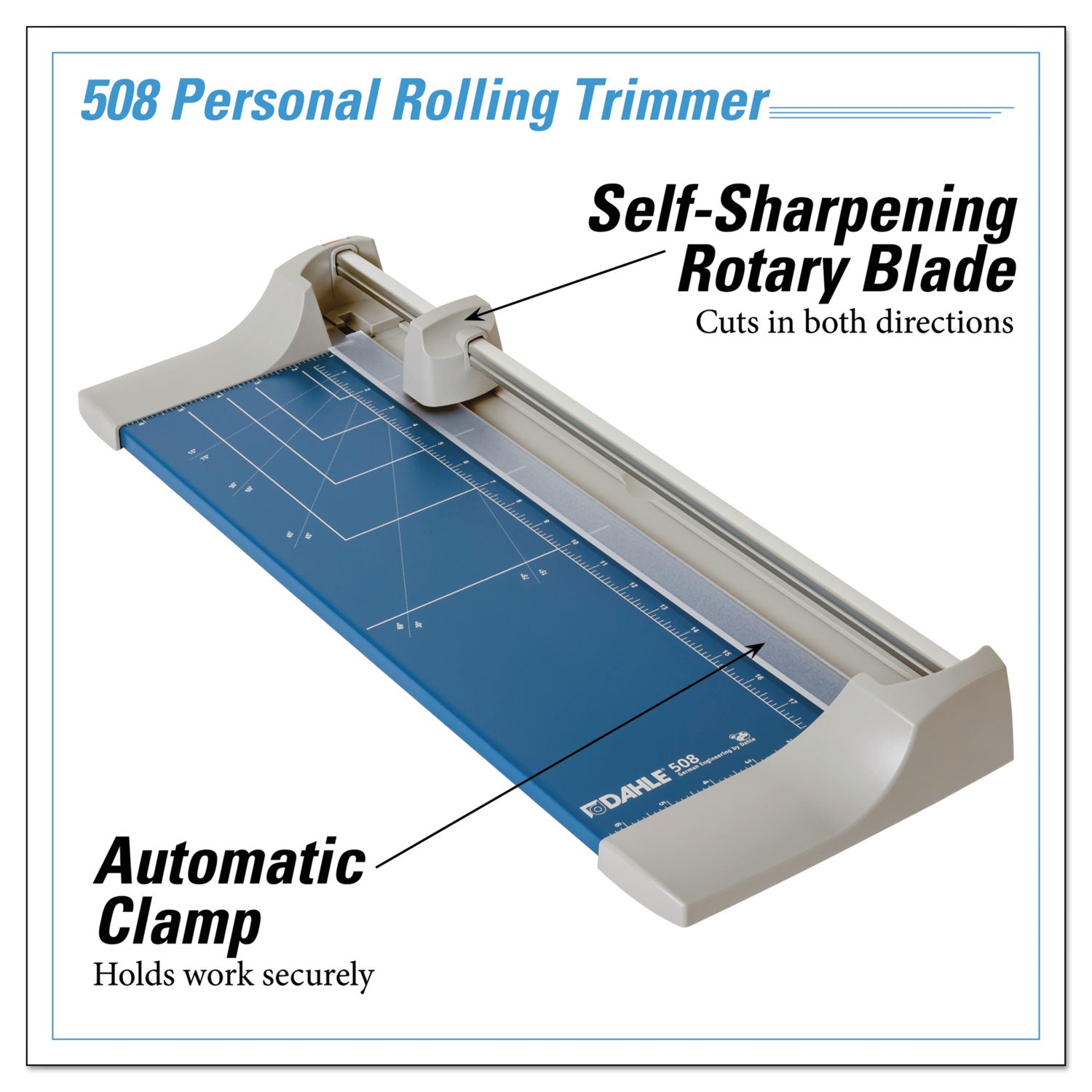 Dahle® Rolling/rotary Paper Trimmer/cutter, 7 Sheets, 18" Cut Length, Metal Base, 8.25 X 22.88