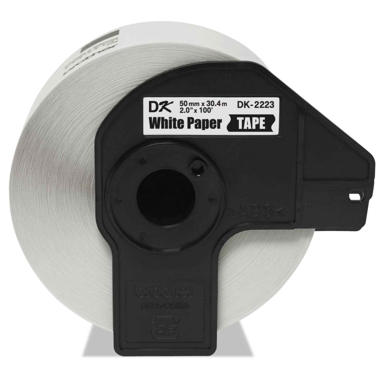 Brother Continuous Paper Label Tape, 2" X 100 Ft, Black/white