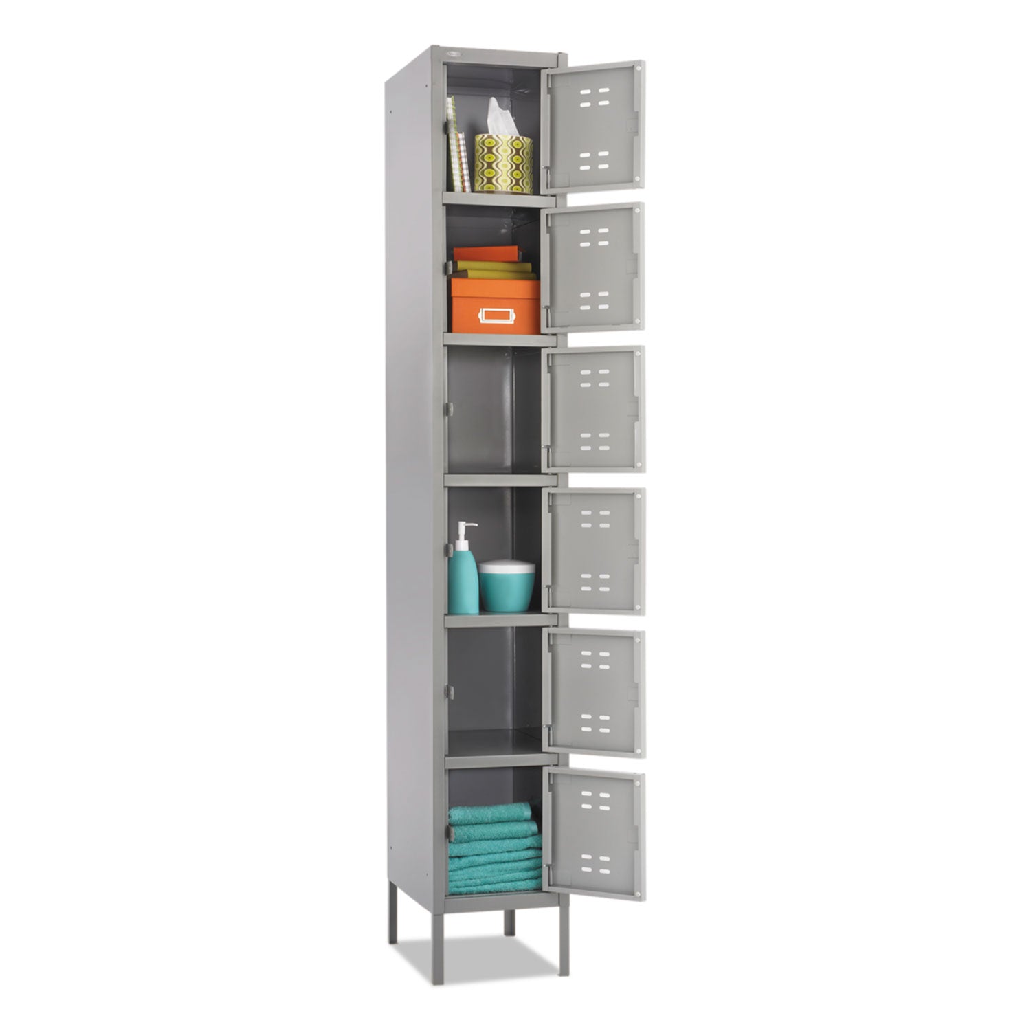 Safco® Box Locker, 12w X 18d X 78h, Two-Tone Gray