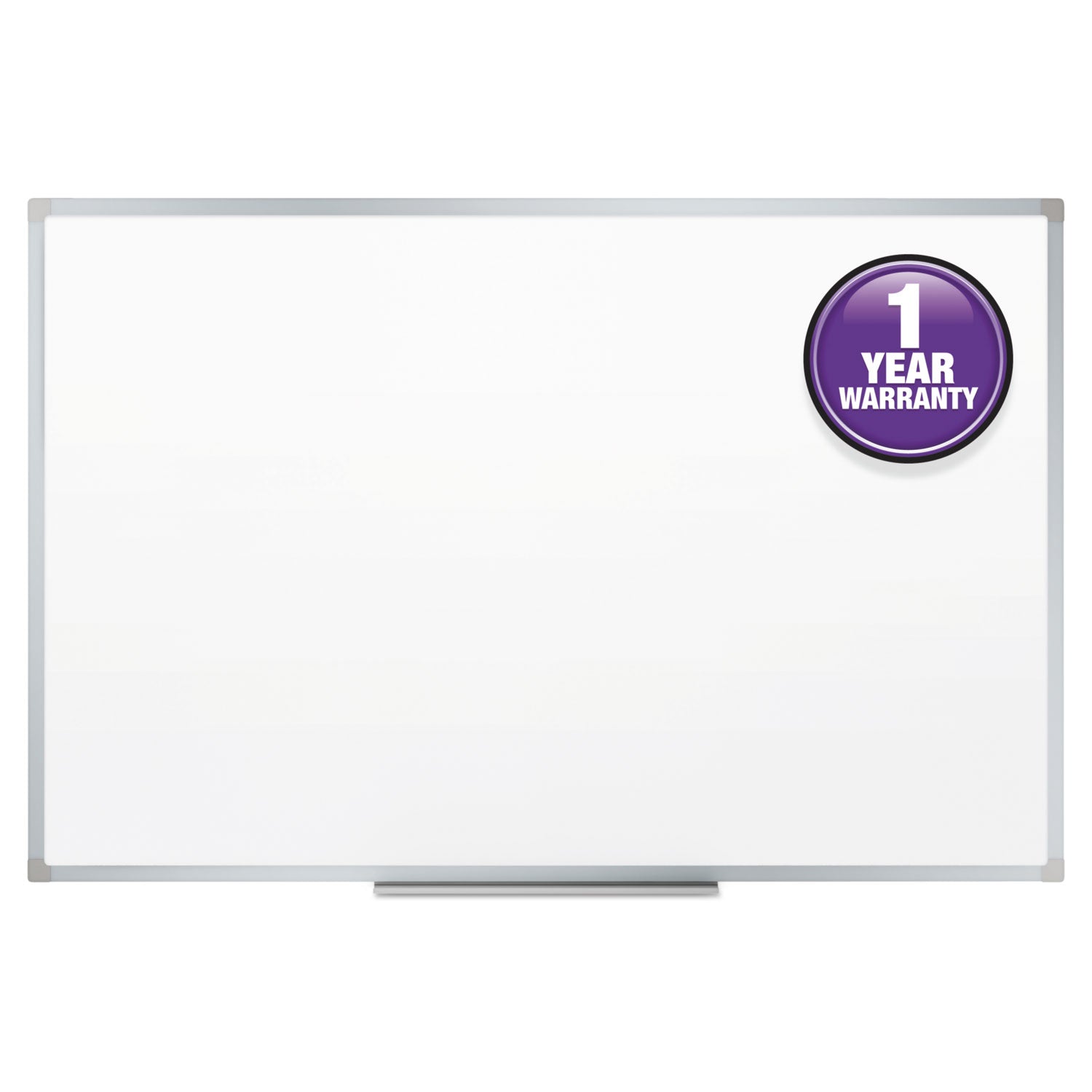 Mead® Dry Erase Board with Aluminum Frame, 72" x 48", White Surface, Satin Aluminum Frame