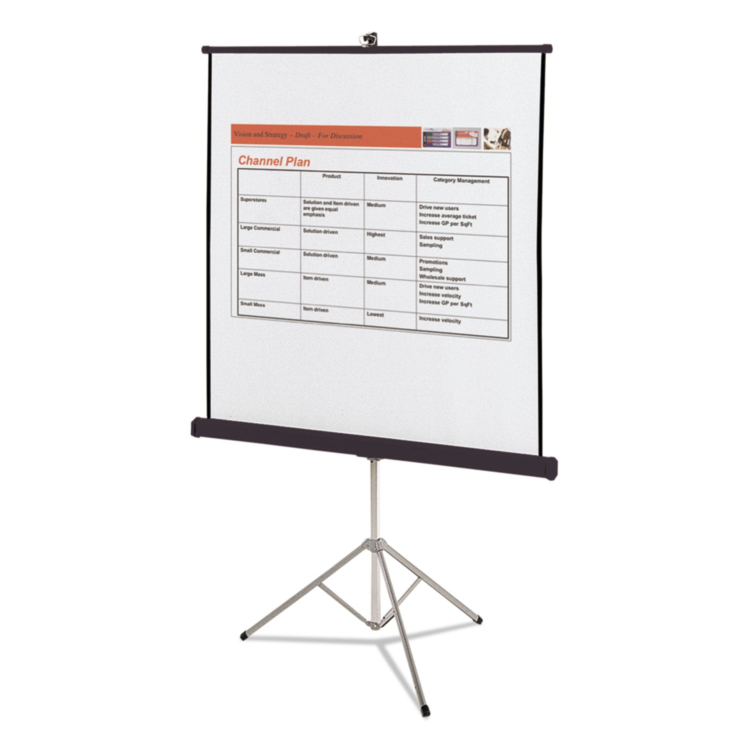 Quartet® Portable Tripod Projection Screen, 70 X 70, White Matte Finish