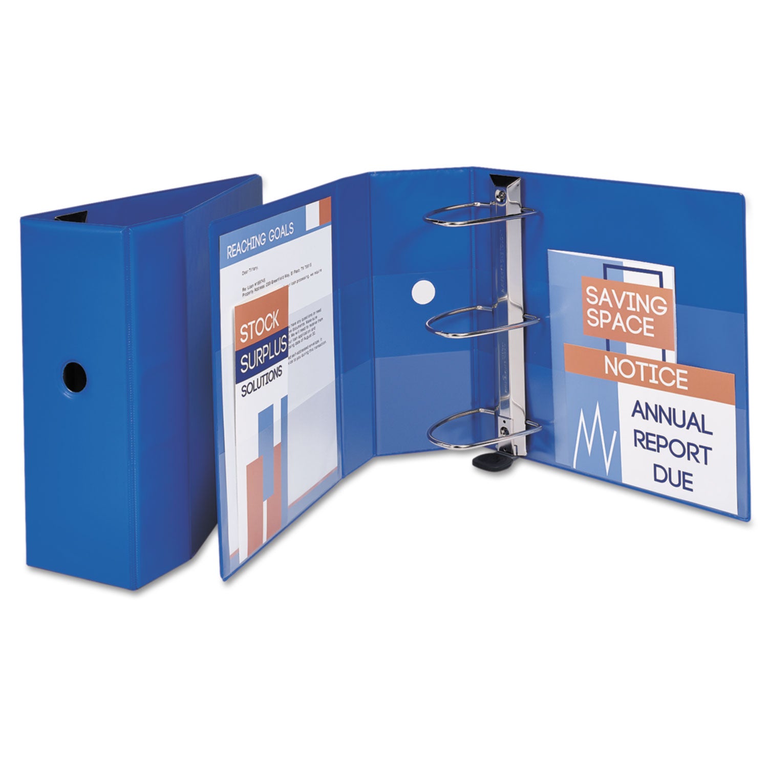 Avery® Heavy-Duty Non-View Binder With Durahinge, Locking One Touch Ezd Rings And Thumb Notch, 3 Rings, 5" Capacity, 11 X 8.5, Blue
