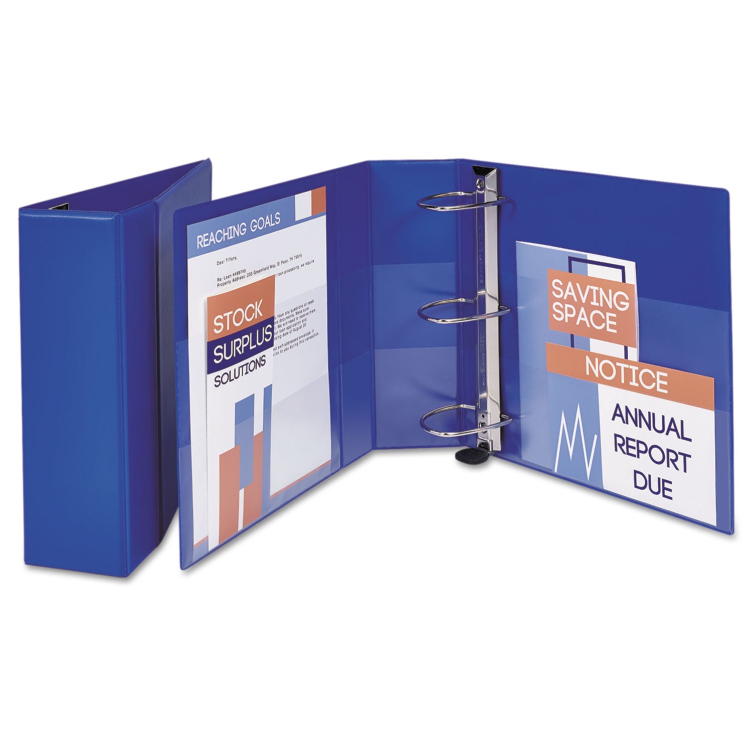Avery® Heavy-Duty Non-View Binder With Durahinge And Locking One Touch Ezd Rings, 3 Rings, 4" Capacity, 11 X 8.5, Blue