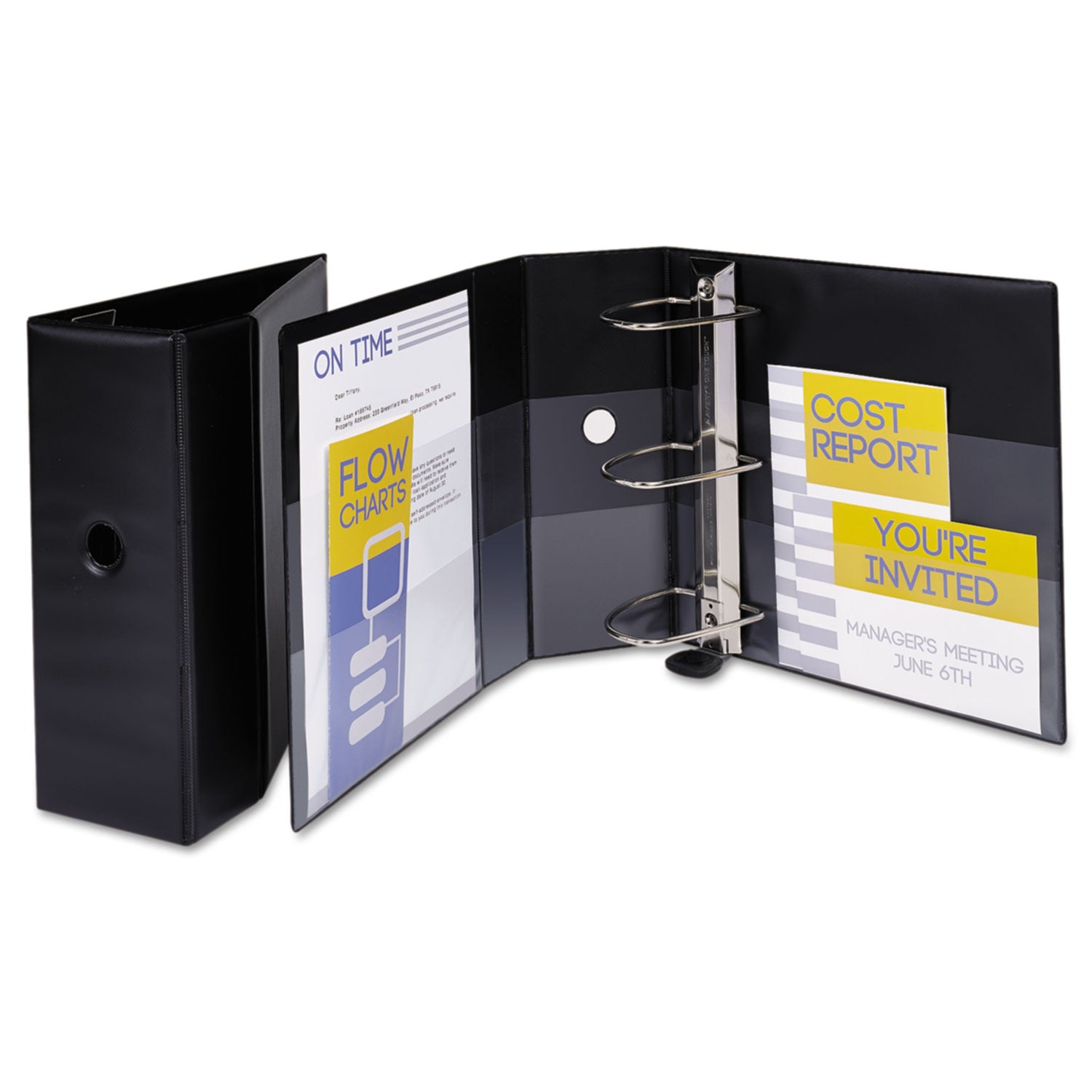 Avery® Heavy-Duty Non-View Binder With Durahinge, Locking One Touch Ezd Rings And Thumb Notch, 3 Rings, 5" Capacity, 11 X 8.5, Black