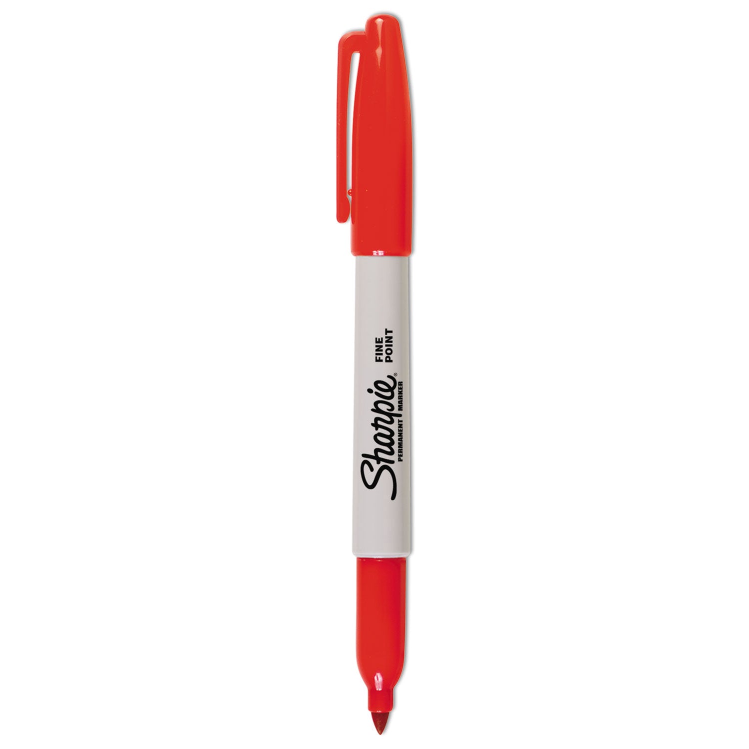Sharpie® Fine Tip Permanent Marker, Fine Bullet Tip, Red, Dozen