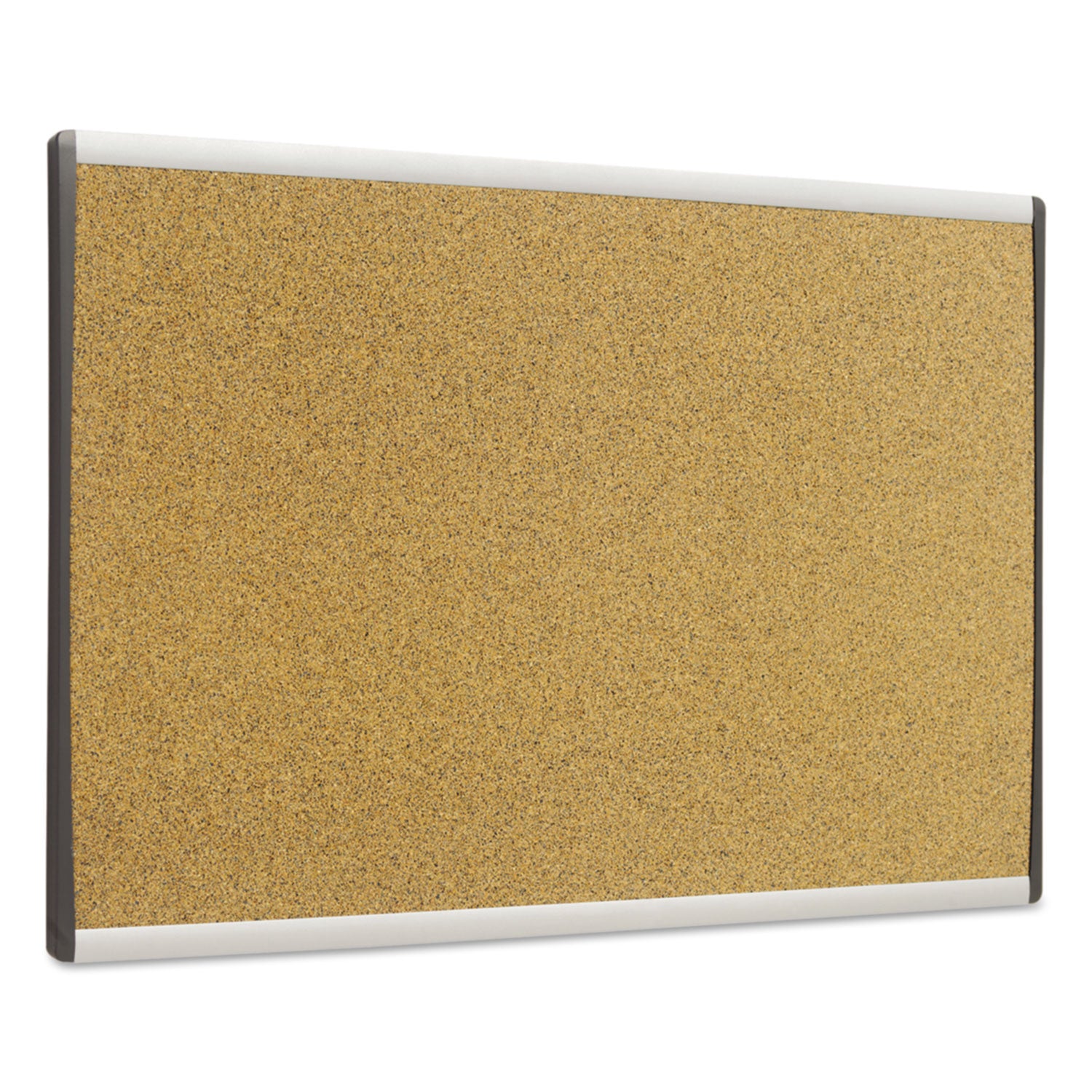 Quartet® ARC Frame Cubicle Board, Cork Bulletin, 30" x 18", Tan Surface, Satin Aluminum Frame