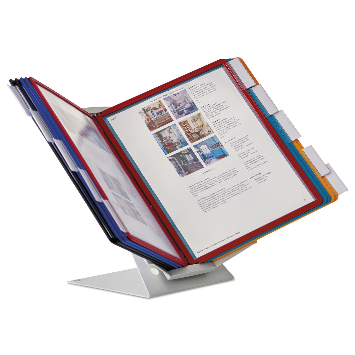 Durable® VARIO Pro Desktop Reference System, 10 Panels, Legal, Assorted Borders and Panels