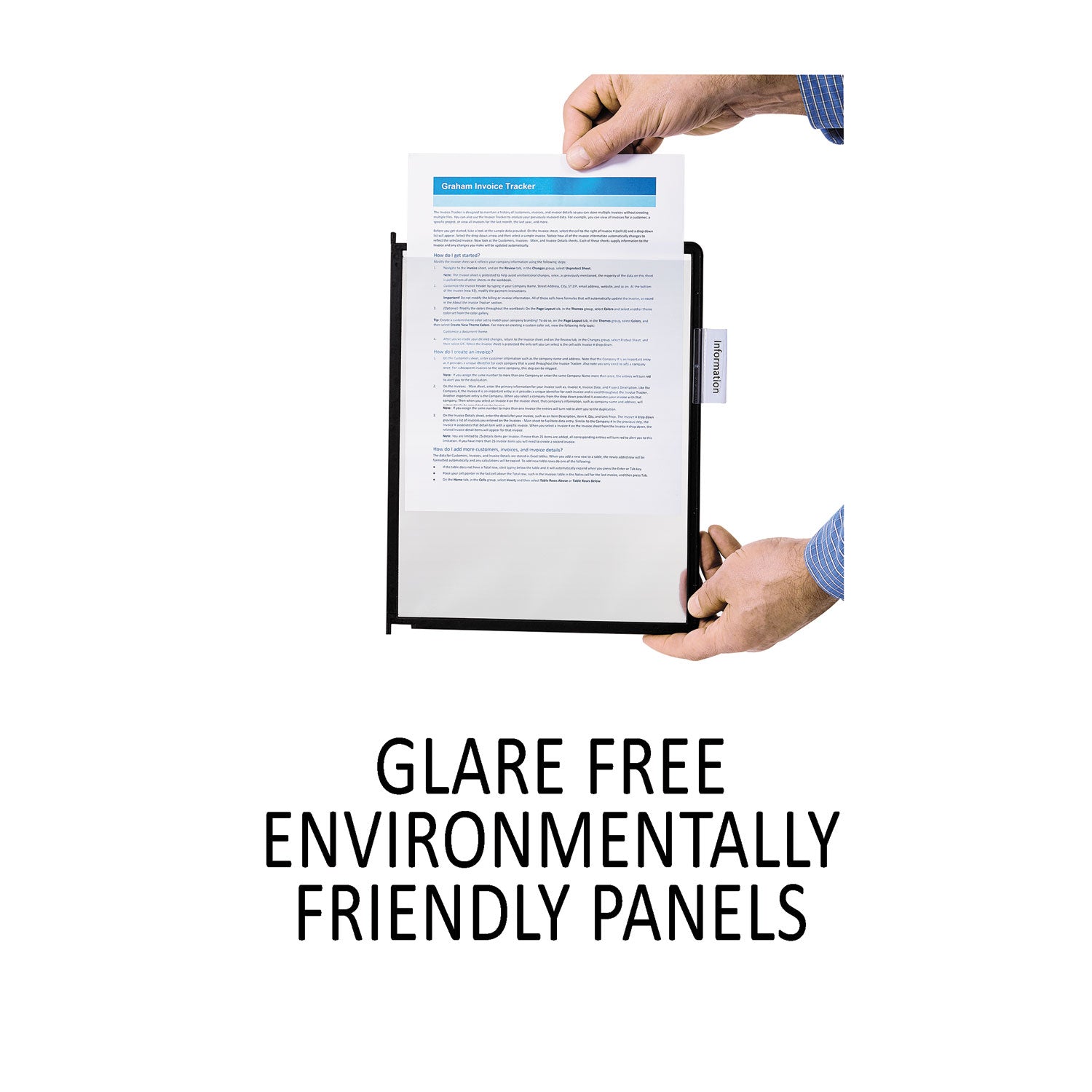 Durable® Instaview Expandable Desktop Reference System, 10 Panels, Black Borders