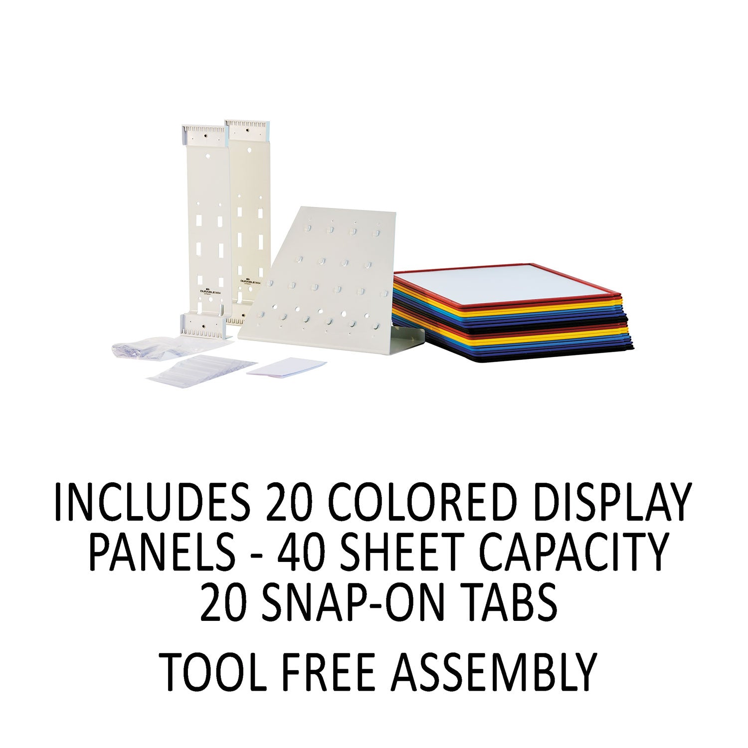 Durable® Vario Reference Desktop System, 20 Panels, Assorted Borders And Panels