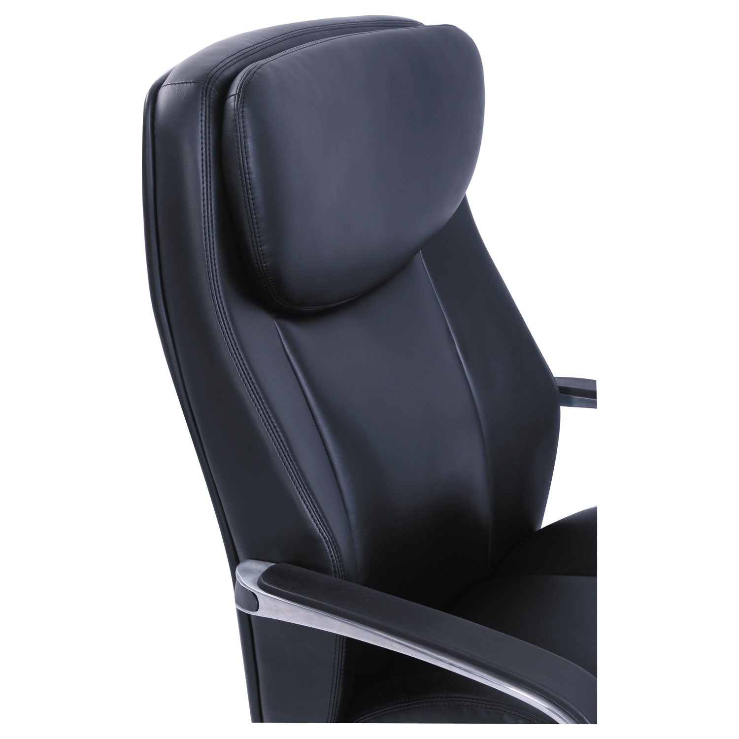 La-Z-Boy® Commercial 2000 Big/tall Executive Chair, Lumbar, Supports 400 Lb, 20.25" To 23.25" Seat Height, Black Seat/back, Silver Base