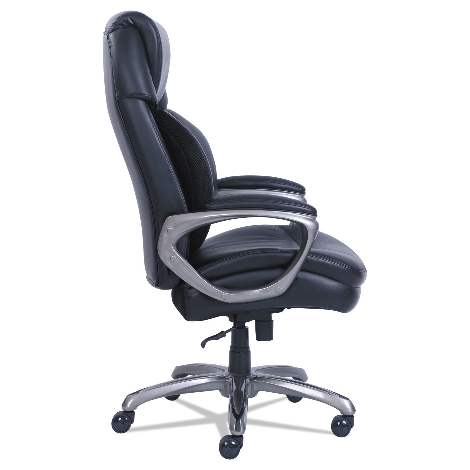 SertaPedic® Cosset Big And Tall Executive Chair, Supports Up To 400 Lb, 19" To 22" Seat Height, Black Seat/back, Slate Base