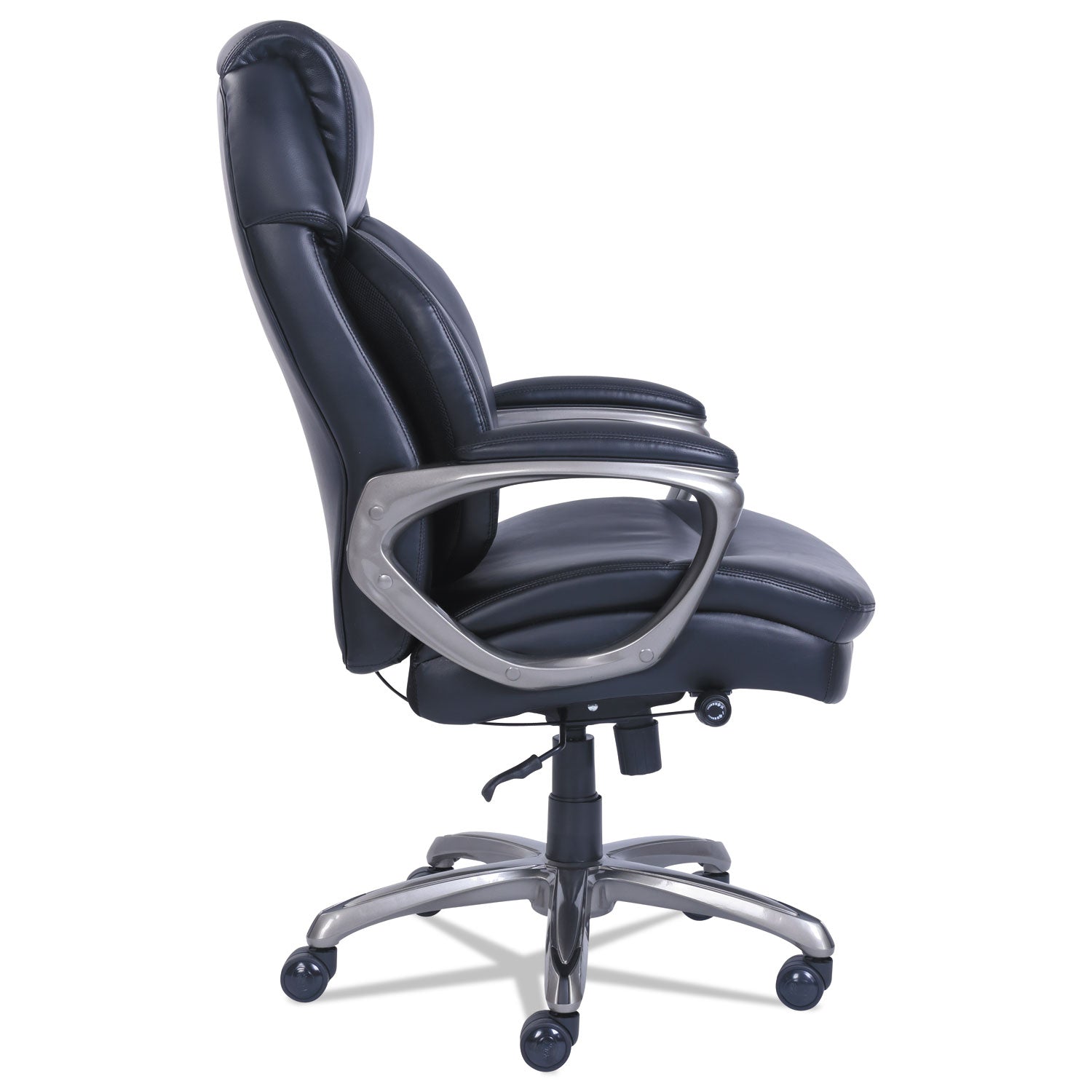 SertaPedic® Cosset High-Back Executive Chair, Supports Up To 275 Lb, 18.75" To 21.75" Seat Height, Black Seat/back, Slate Base