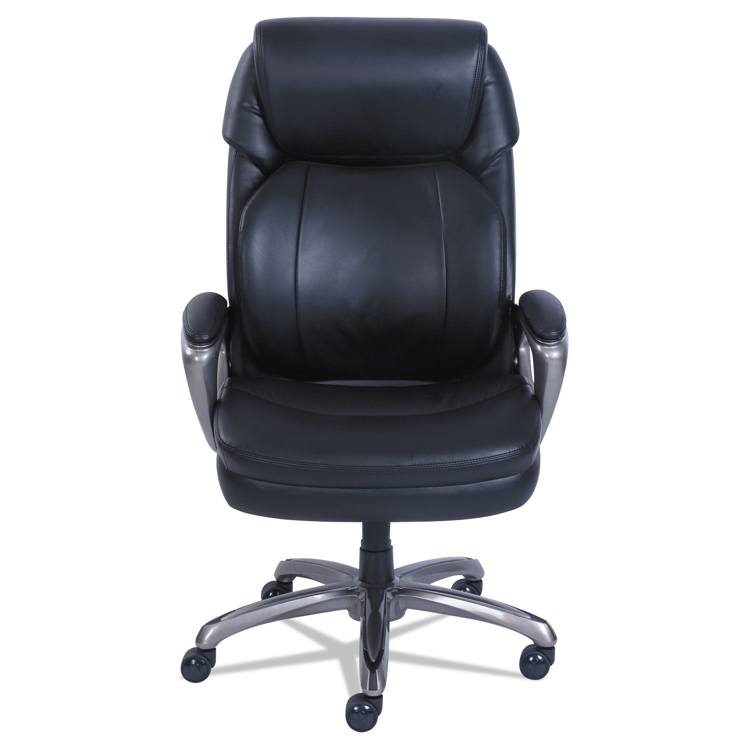 SertaPedic® Cosset Big And Tall Executive Chair, Supports Up To 400 Lb, 19" To 22" Seat Height, Black Seat/back, Slate Base
