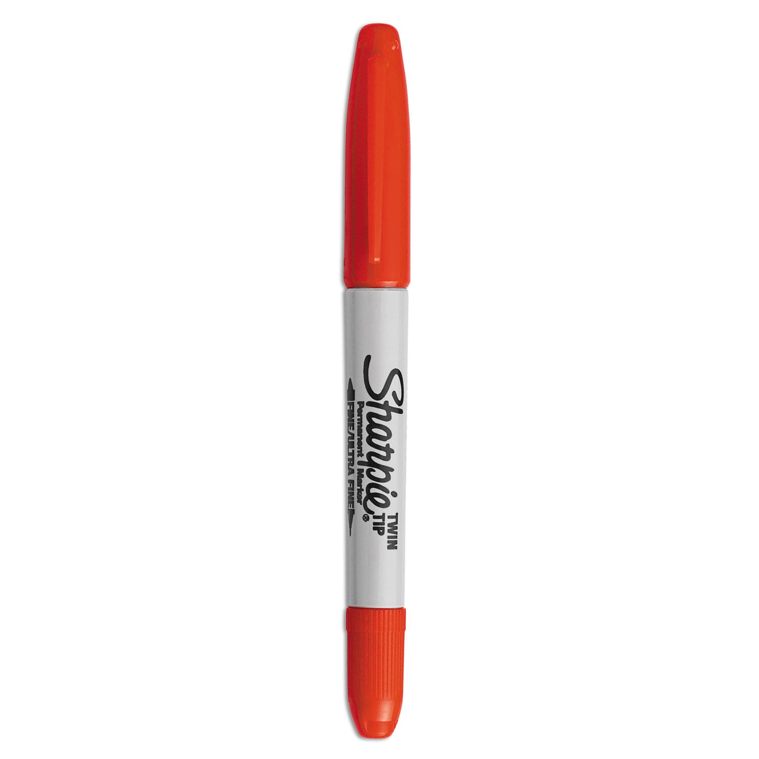 Sharpie® Twin-Tip Permanent Marker, Extra-Fine/fine Bullet Tips, Red, Dozen