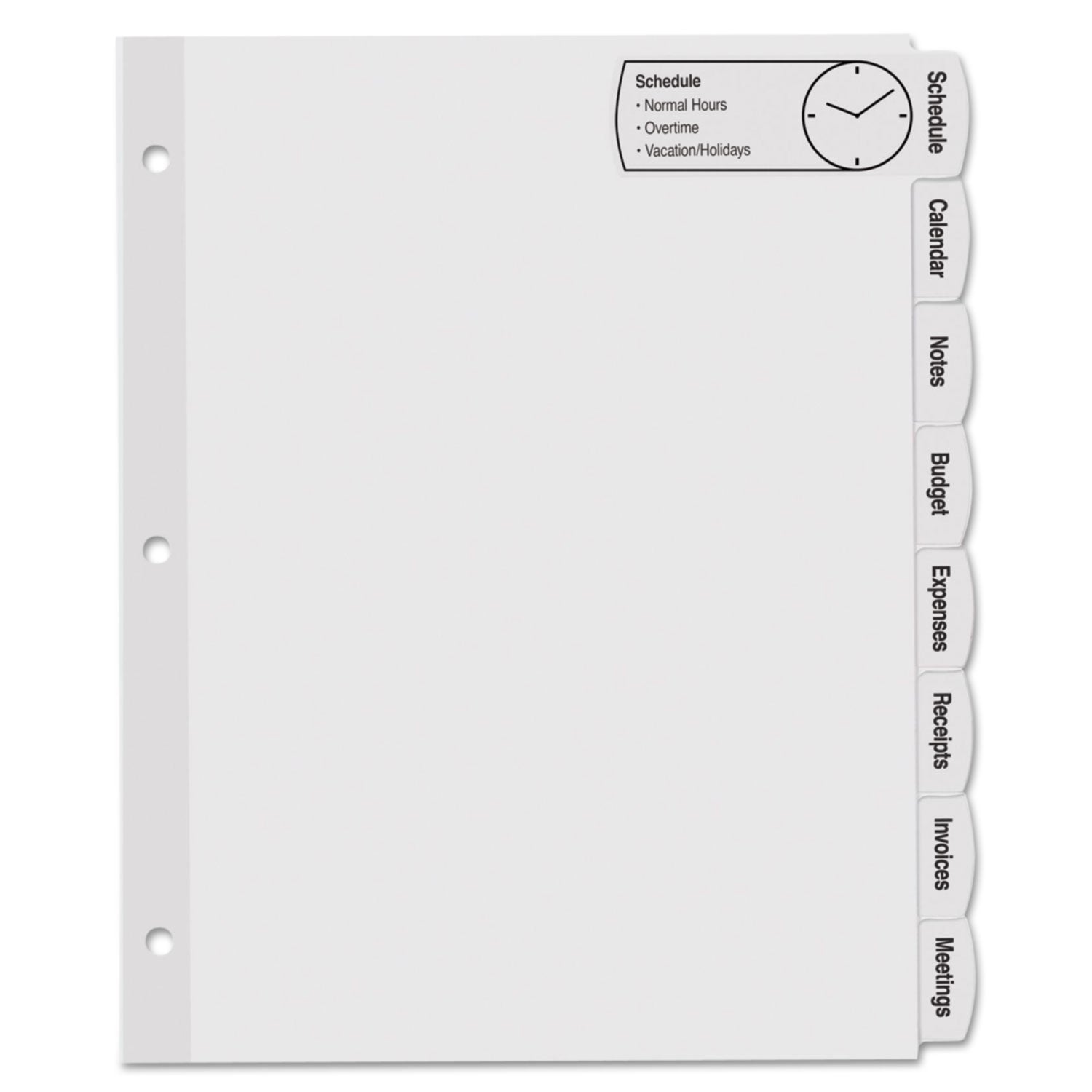 Avery® Big Tab Printable Large White Label Tab Dividers, 8-Tab, 11 x 8.5, White, 20 Sets