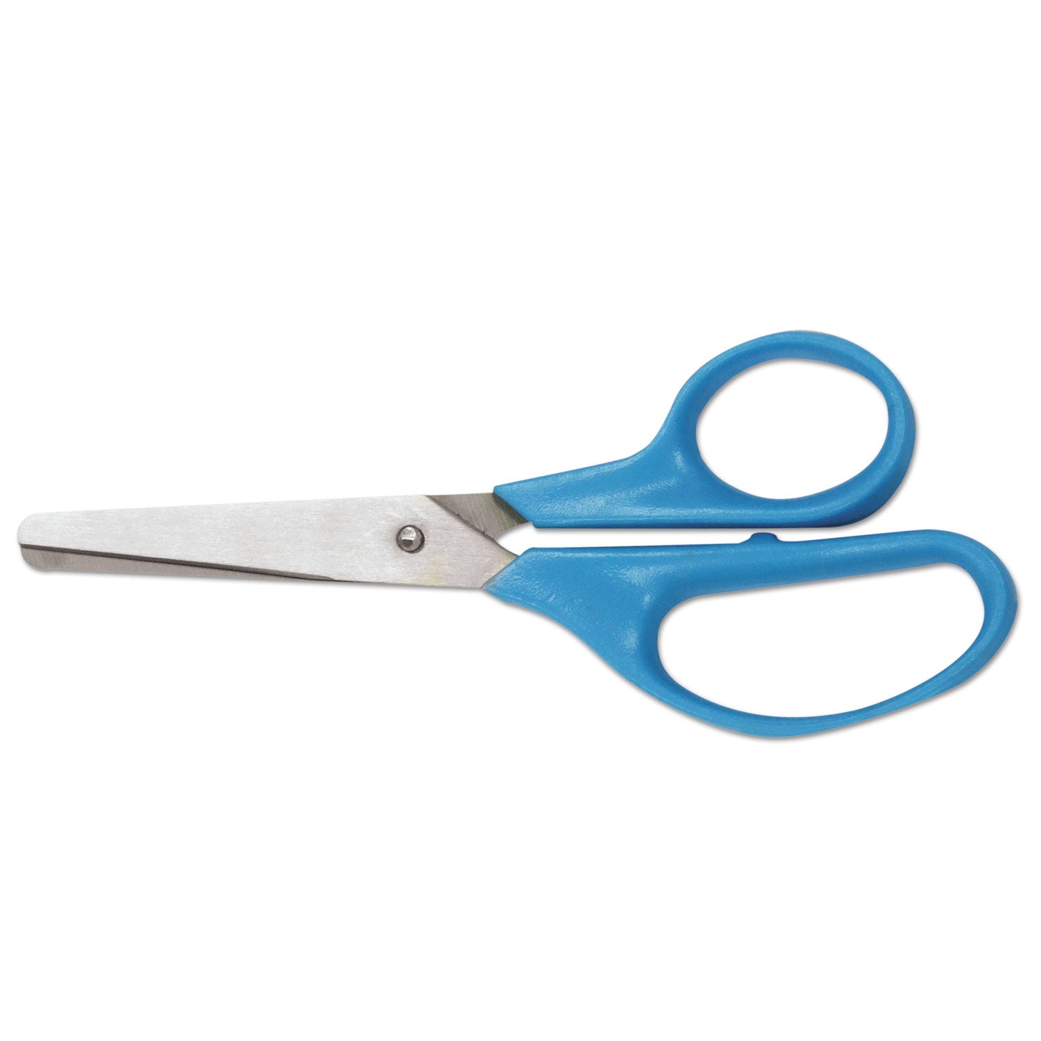 Universal® Kids' Scissors, Rounded Tip, 5" Long, 1.75" Cut Length, Straight Assorted Color Handles, 12/Pack