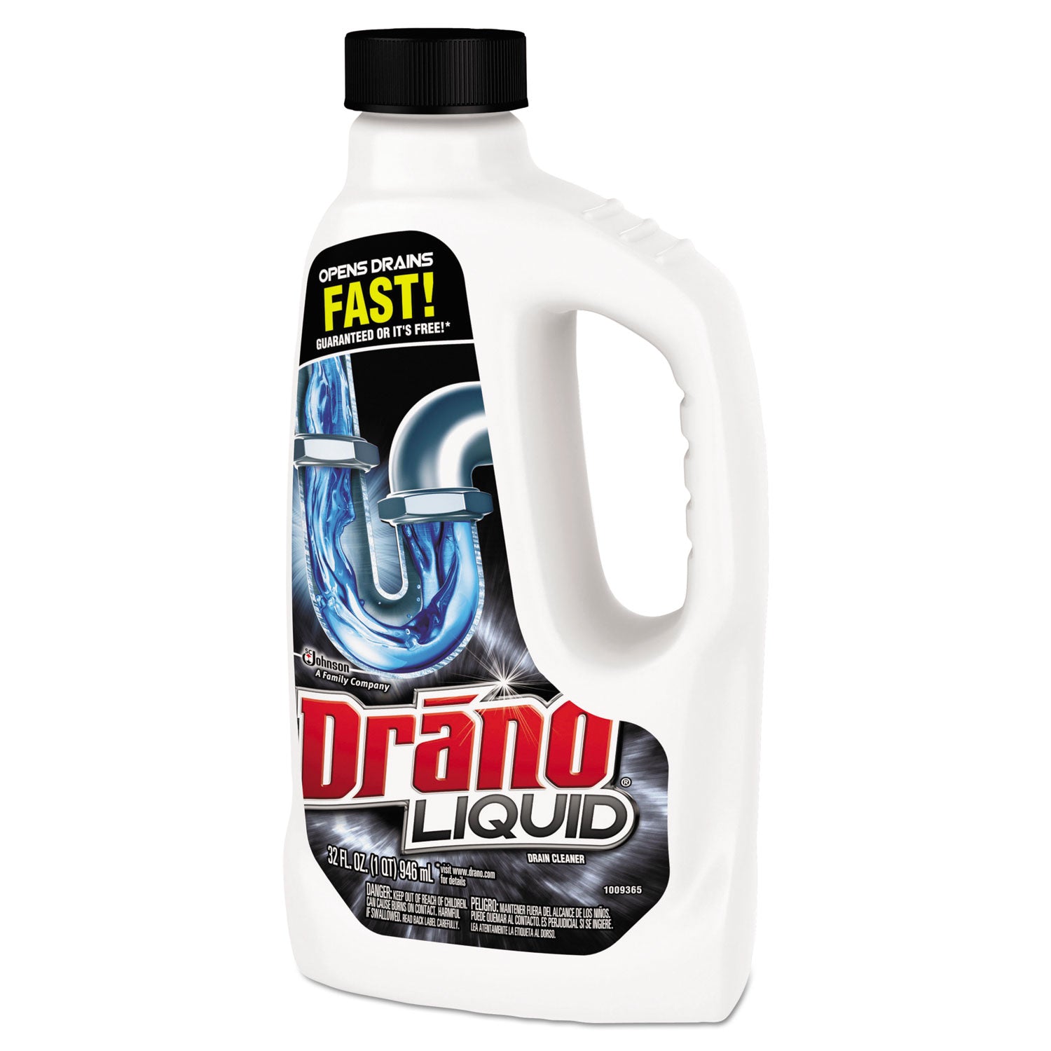 Drano® Liquid Drain Cleaner, 32 Oz Safety Cap Bottle, 12/carton