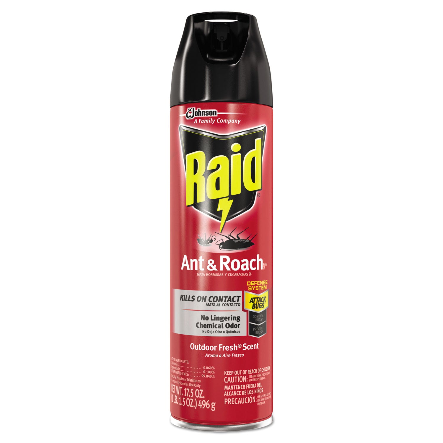 Raid® Ant and Roach Killer, 17.5 oz Aerosol Spray, Outdoor Fresh