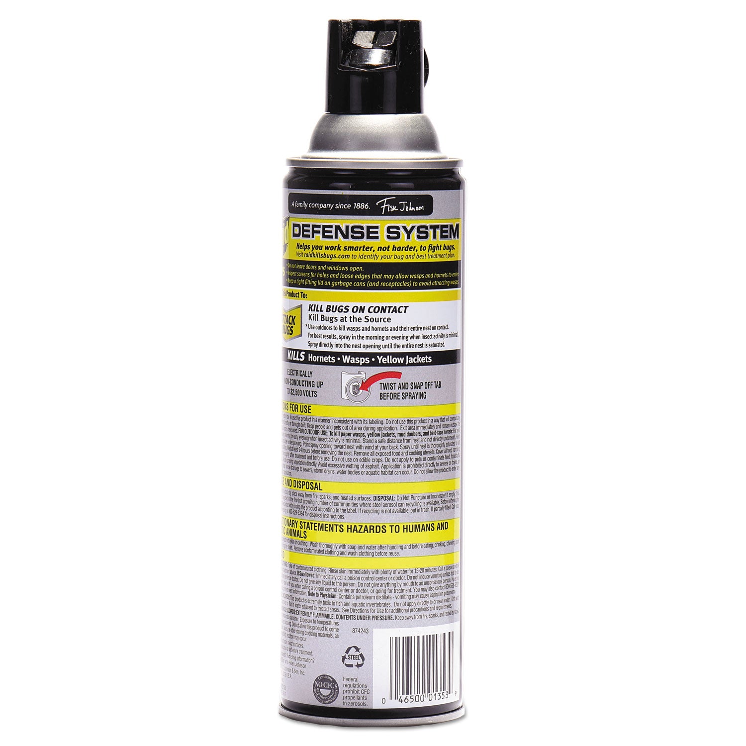 Raid® Wasp and Hornet Killer, 14 oz Aerosol Spray, 12/Carton